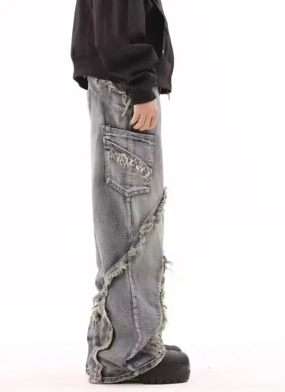 VIBE Retro ruined whiskering design washed distressed jeans Size US 30 / EU 46 - 5 Thumbnail
