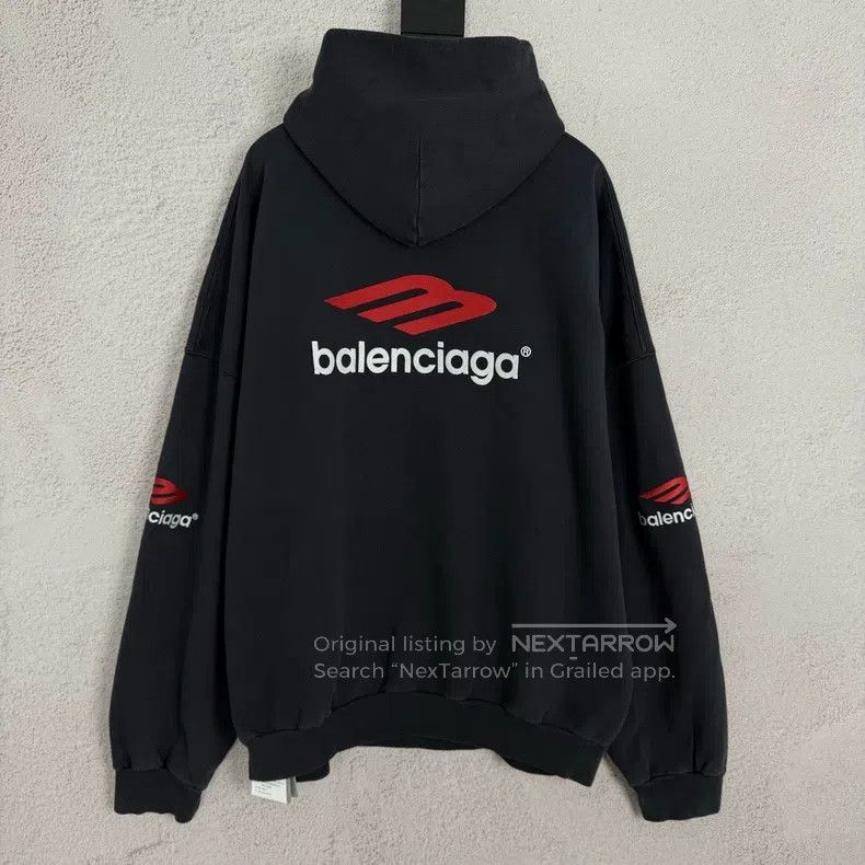 Balenciaga Balenciaga 3B Letter Logo Printed Hoodie Size US M / EU 48-50 / 2 - 2 Thumbnail
