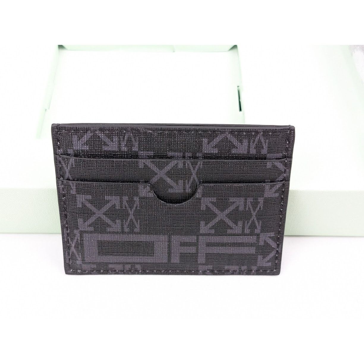 Off-White o1rshd1 Size:OS/Allover Simple Card Case Black/Dark Grey Size ONE SIZE - 7 Thumbnail