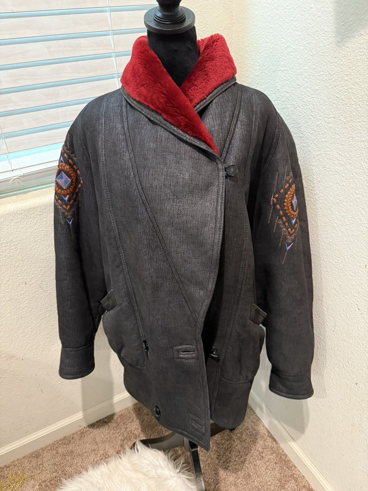 Vintage SOMPER vintage shearling native coat Size XL / US 12-14 / IT 48-50 - 4 Thumbnail