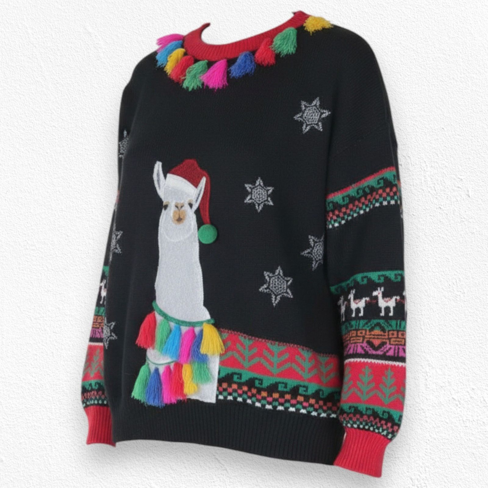 Other Black Llama Colorful Knitted Sweater Size XL Size XL / US 12-14 / IT 48-50 - 1 Thumbnail