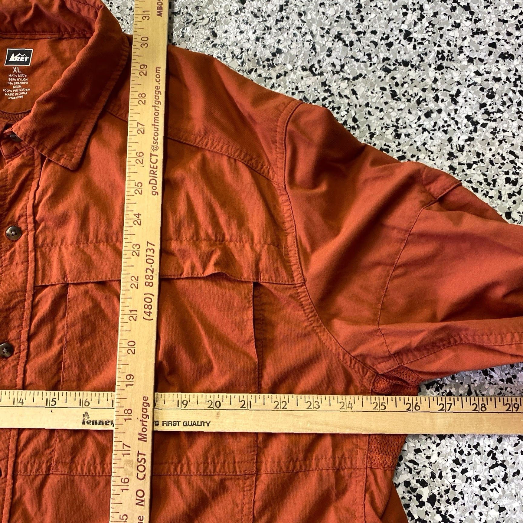 Vintage REI Tech Shirt Mens XL Orange Long Sleeve Nylon Hiking Outdoor Trail Shirt Size US XL / EU 56 / 4 - 5 Thumbnail