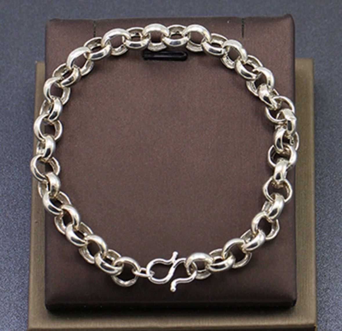 Vintage 925 chain 8mm thick smooth circle ring O-shaped pearl chain Size ONE SIZE - 5 Thumbnail