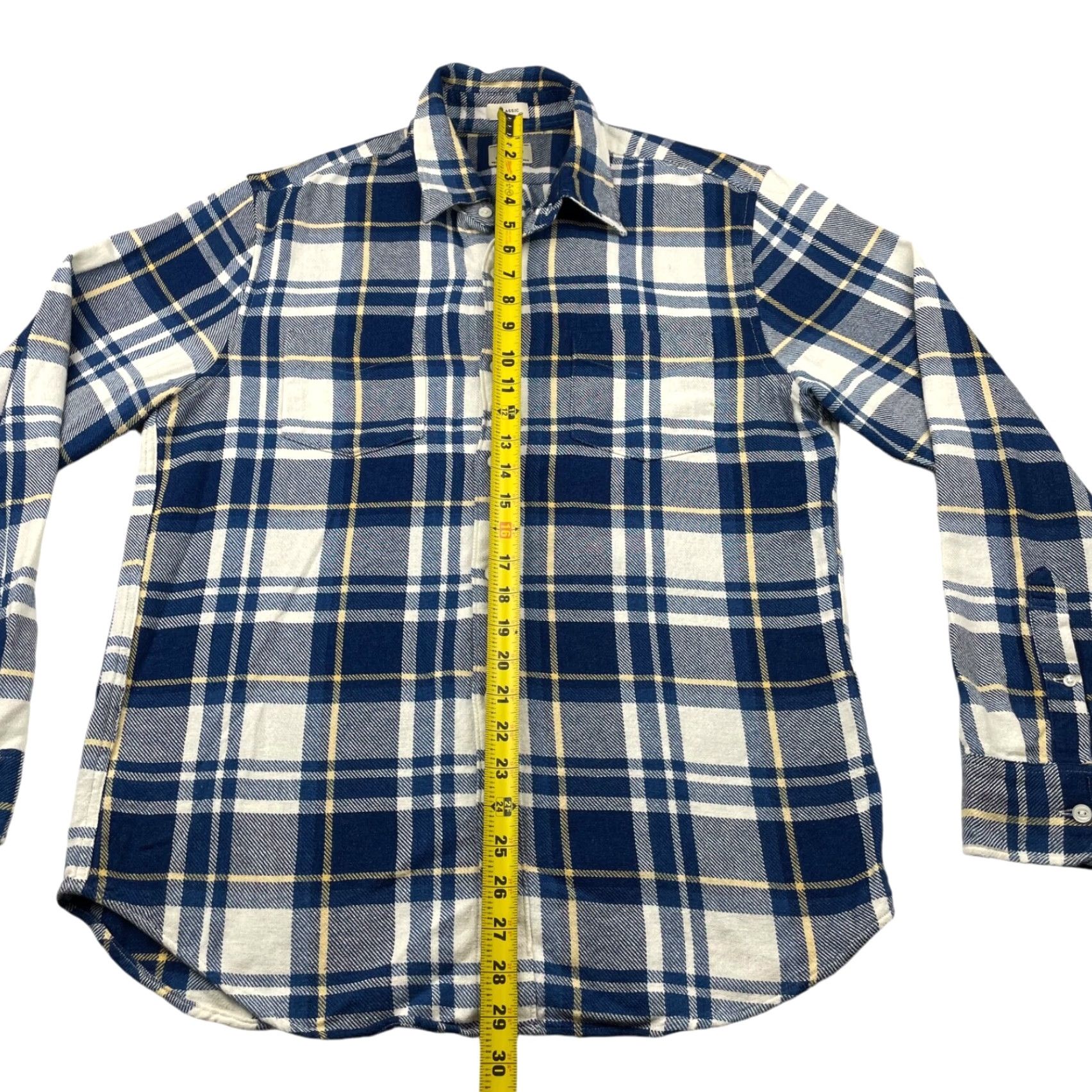 VINTAGE Men's Shirt Long Sleeve Button-Up Flannel Plaid - Main Image