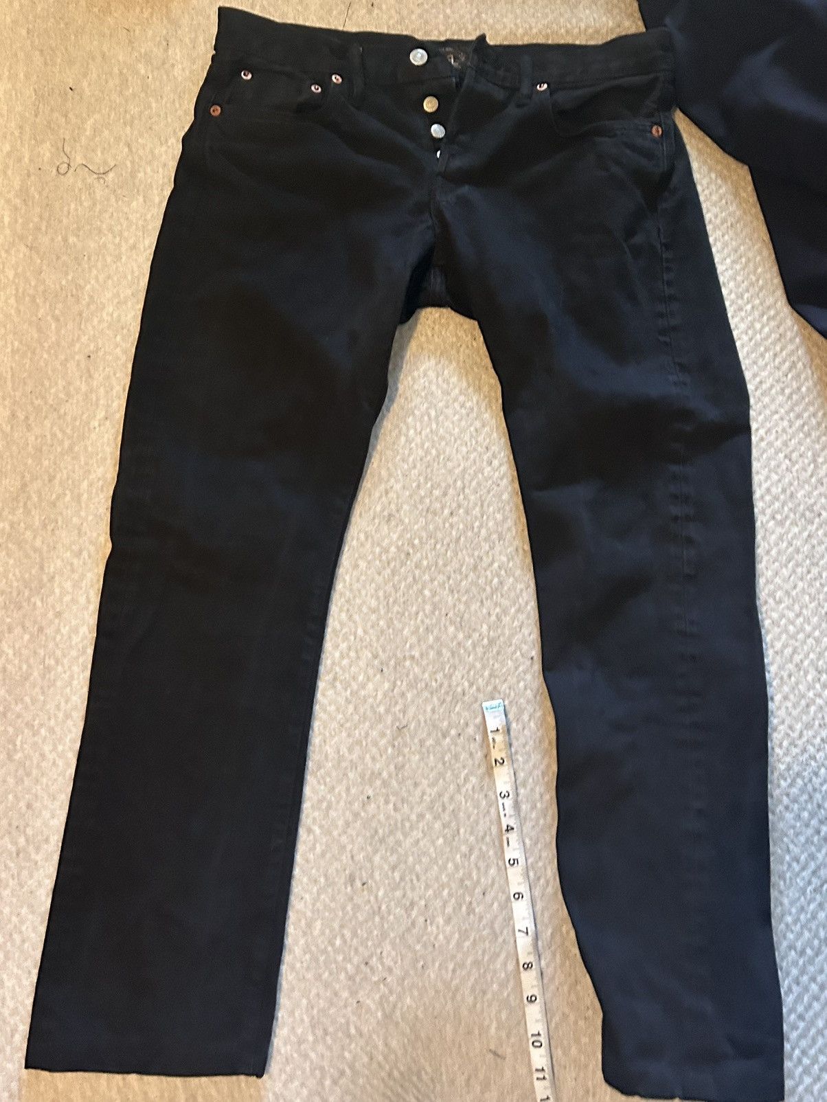 RRL Ralph Lauren 29x27 RRL black denim jeans button fly Size US 29 - 1 Thumbnail