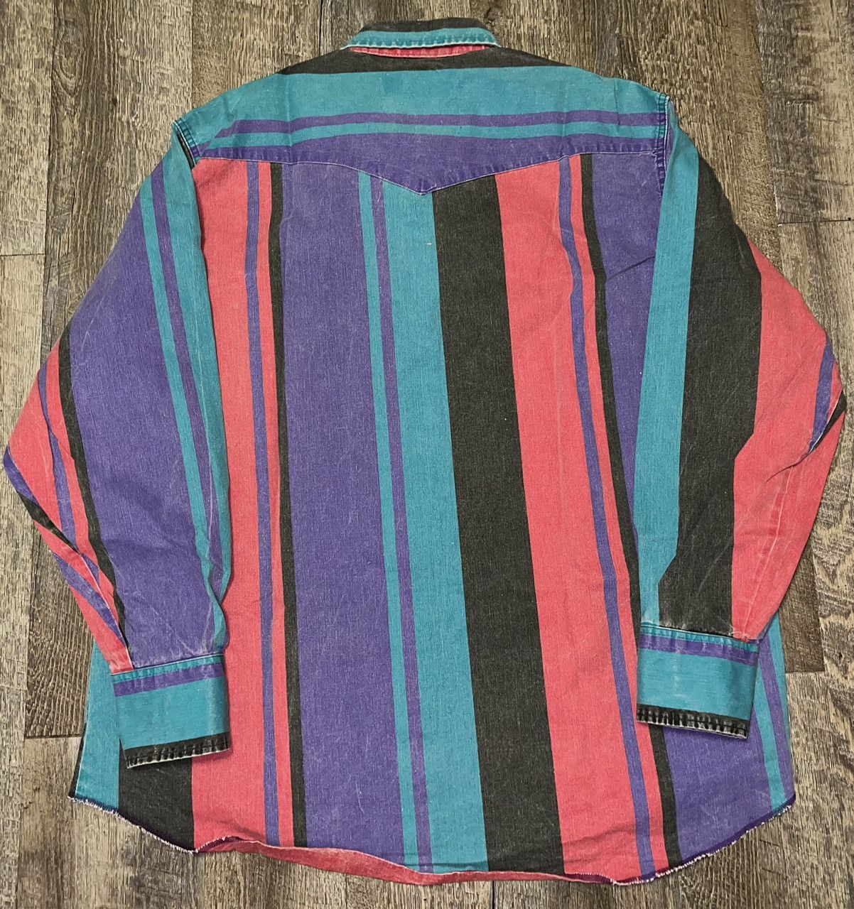 Vintage × Wrangler Vintage Wrangler Brushpopper Western Red Teal Purple Shirt Size US XL / EU 56 / 4 - 5 Thumbnail