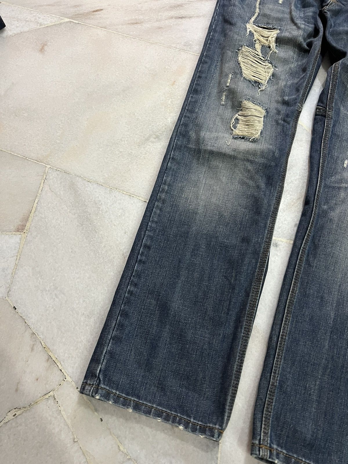 If Six Was Nine × Japanese Brand JAPANESE BRAND YAKUZA GANGSTER DISTRESSED JEANS VERY RARE Size US 32 / EU 48 - 3 Thumbnail