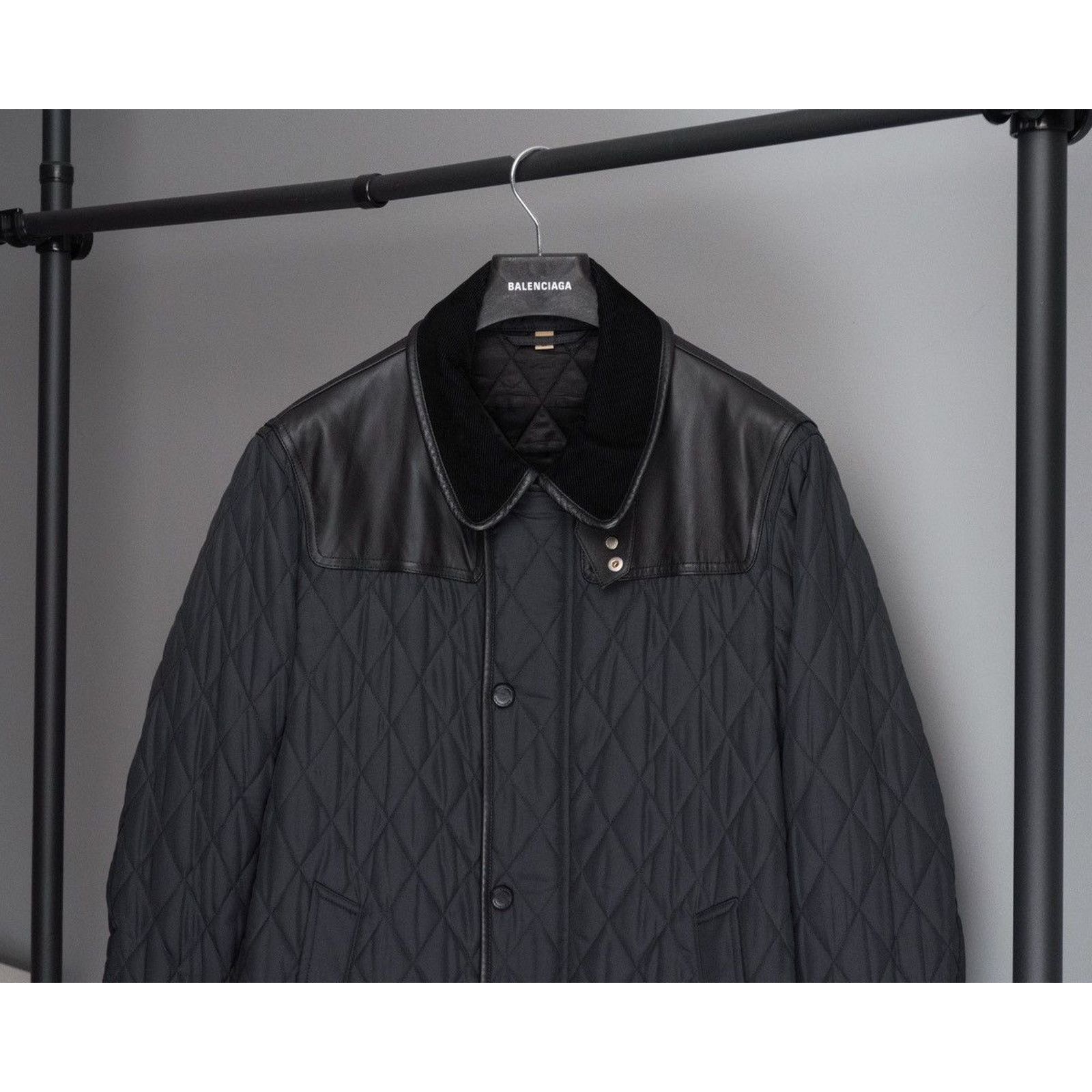 Burberry Burberry quilted cord collar black lamb leather jacket Size US L / EU 52-54 / 3 - 2 Thumbnail