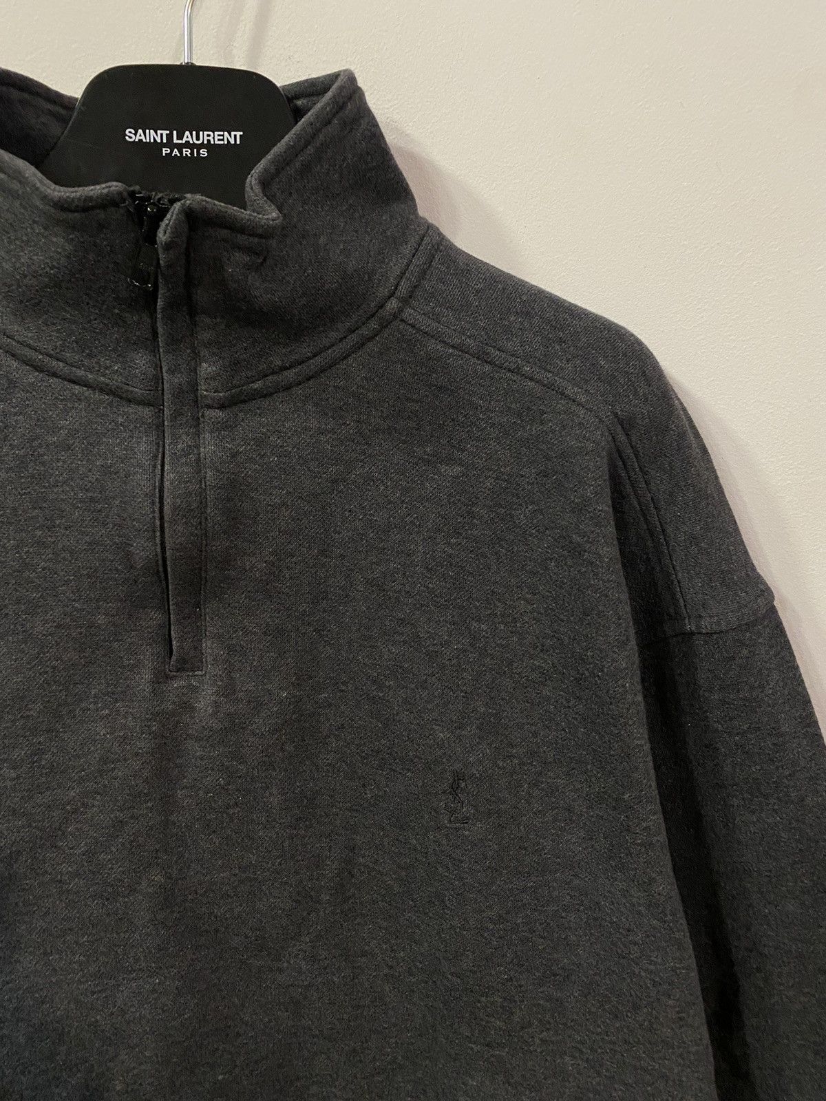 Yves Saint Laurent 90’s YSL Sweatshirt 1/4 Quarter Zip Grey Sweater Vintage Size US XXL / EU 58 / 5 - 8 Thumbnail