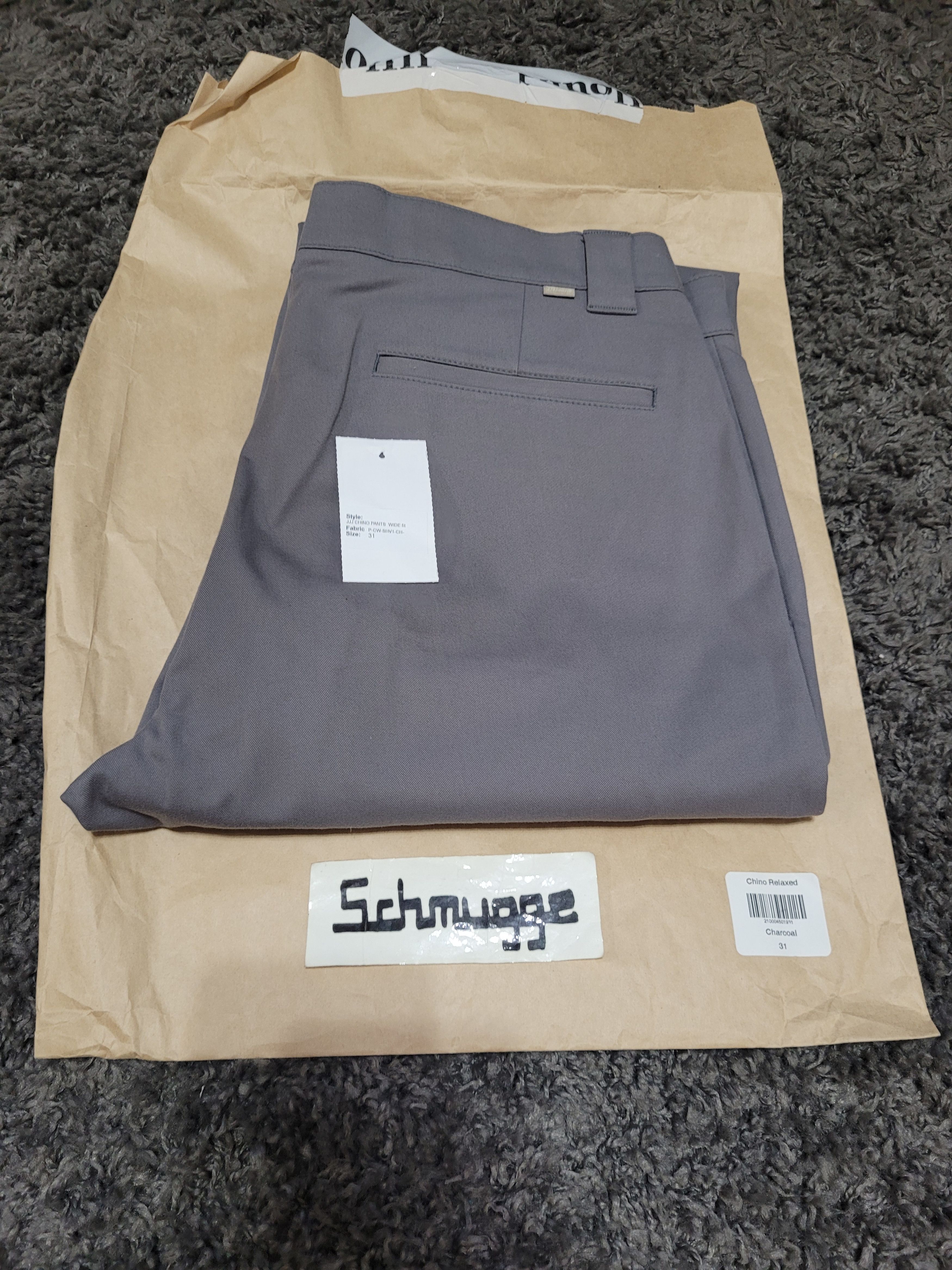 JJJJound JJJJOUND RELAXED CHINO PANTS CHARCOAL GREY Size US 31 - 6 Thumbnail