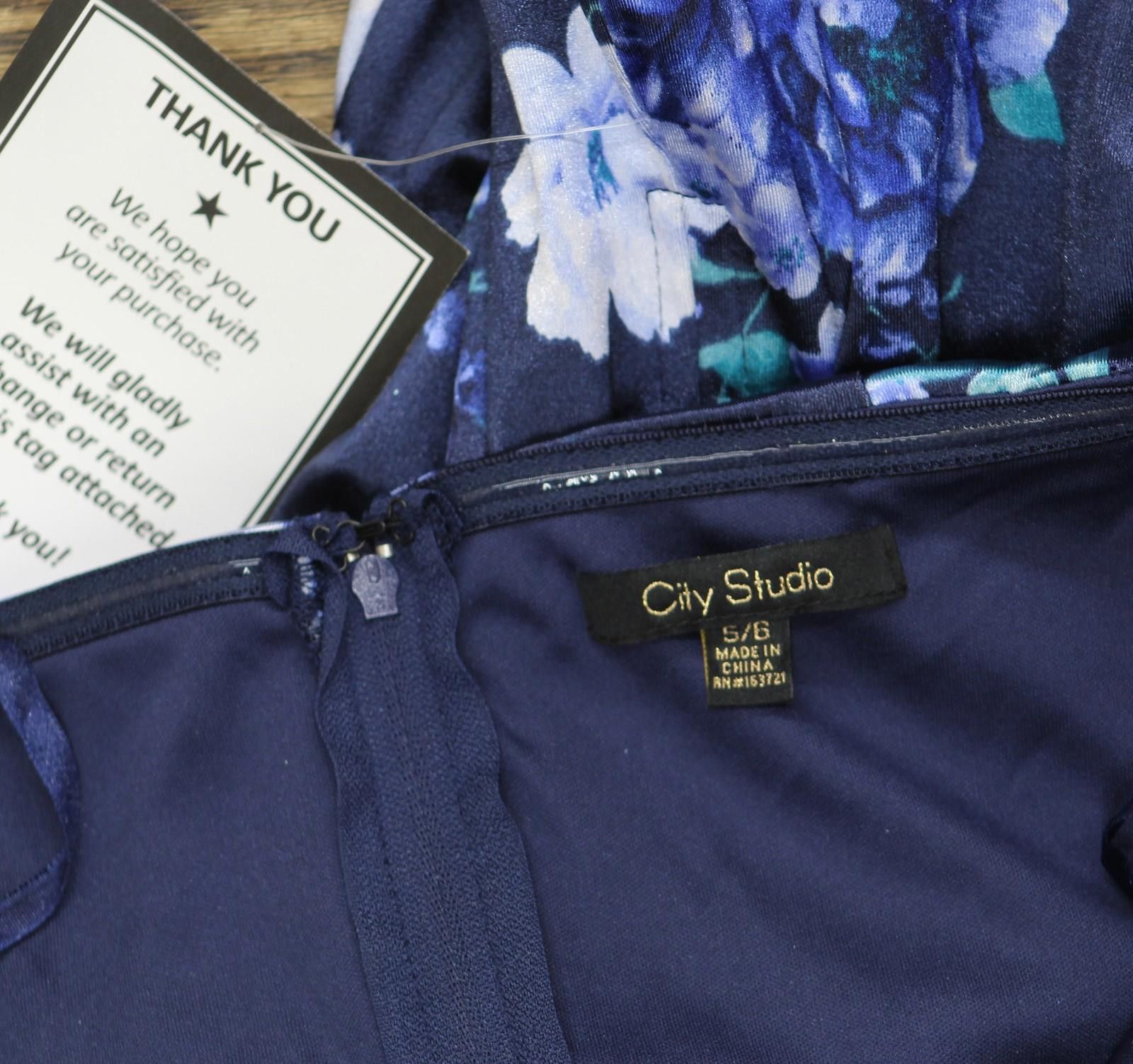 Other Nwt City Studios Womens Midi Dress 5126ah9at3 Navy Blue 5/6 Size M / US 6-8 / IT 42-44 - 4 Thumbnail