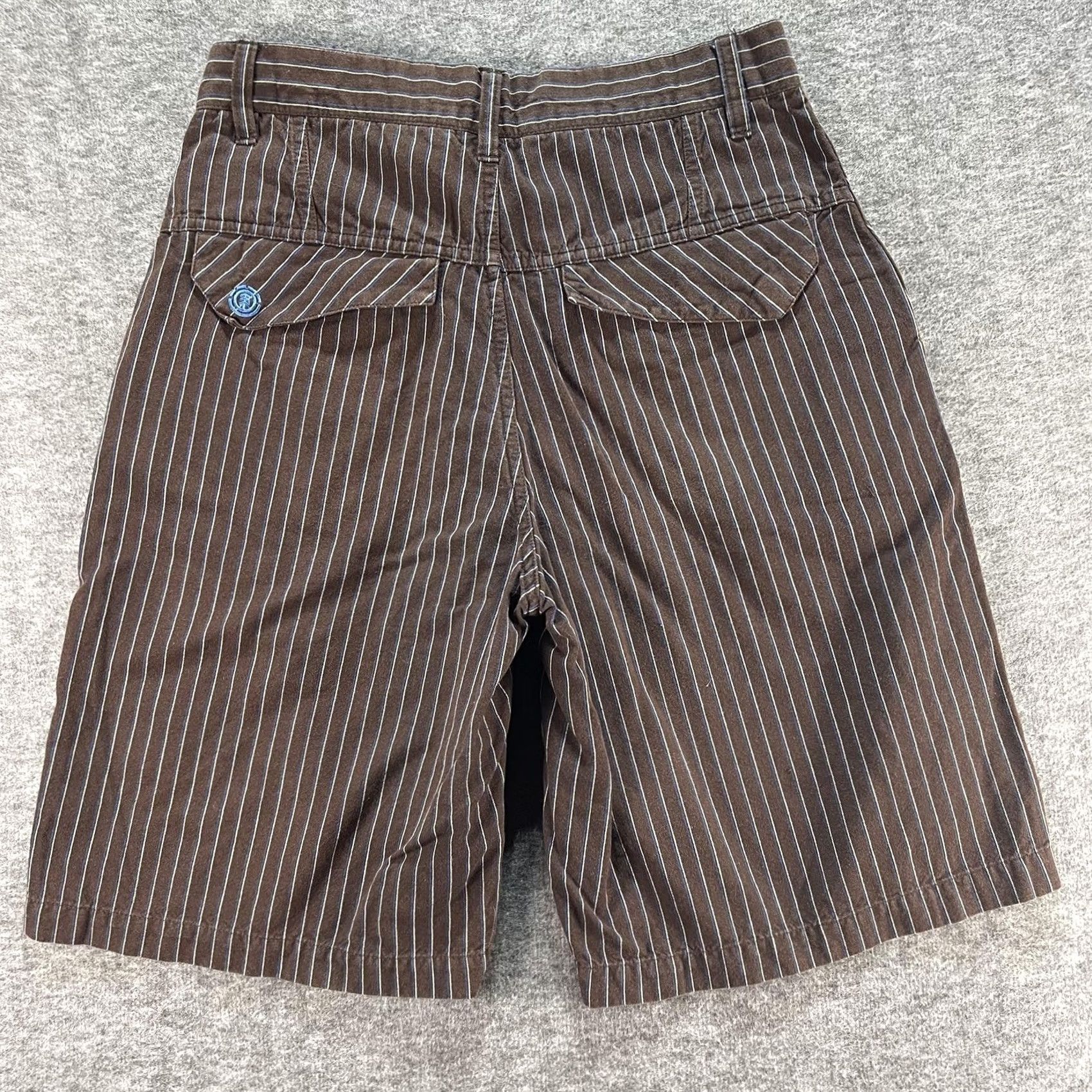 Element Element Mens Brown Pinstripe Chino Shorts 29 Flat Front 10in Inseam Casual Pocketed M263DAD Size US 29 - 2 Thumbnail