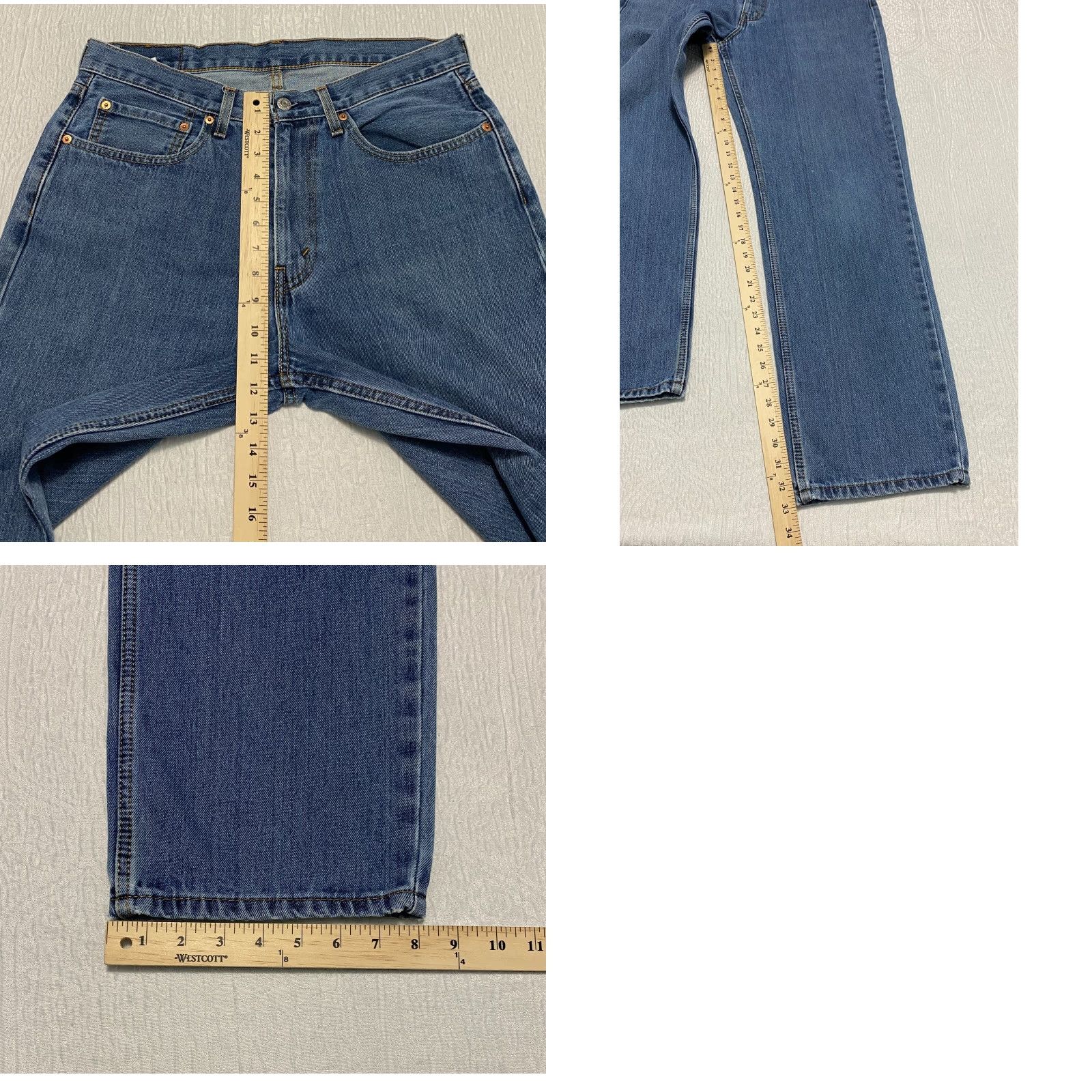 Levi's VINTAGE Levis 550 Relaxed Fit Jeans Mens 34x34 Blue 5-Pocket Denim Cotton Regular Old School USA Size US 34 / EU 50 - 8 Thumbnail