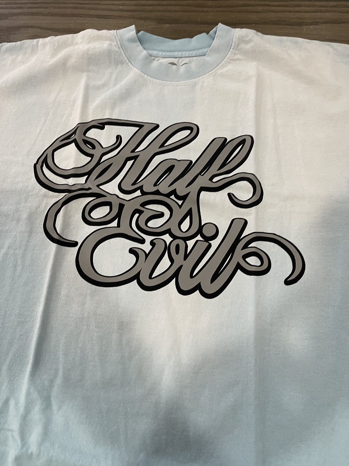 Designer × Half Evil ⚡️ Half Evil 333 Script Tee Shirt Vintage Blue 2XL XXL ⚡️ Size US XXL / EU 58 / 5 - 2 Thumbnail