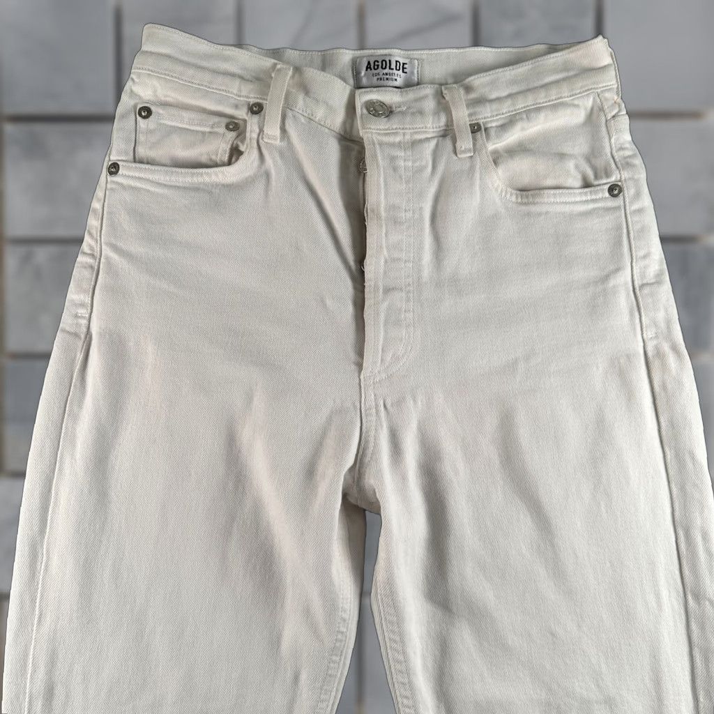 Agolde AGOLDE Jeans Womens 27 Nico High Rise Ankle Button Fly Raw Hem Slim White Size 27" / US 4 / IT 40 - 1 Thumbnail