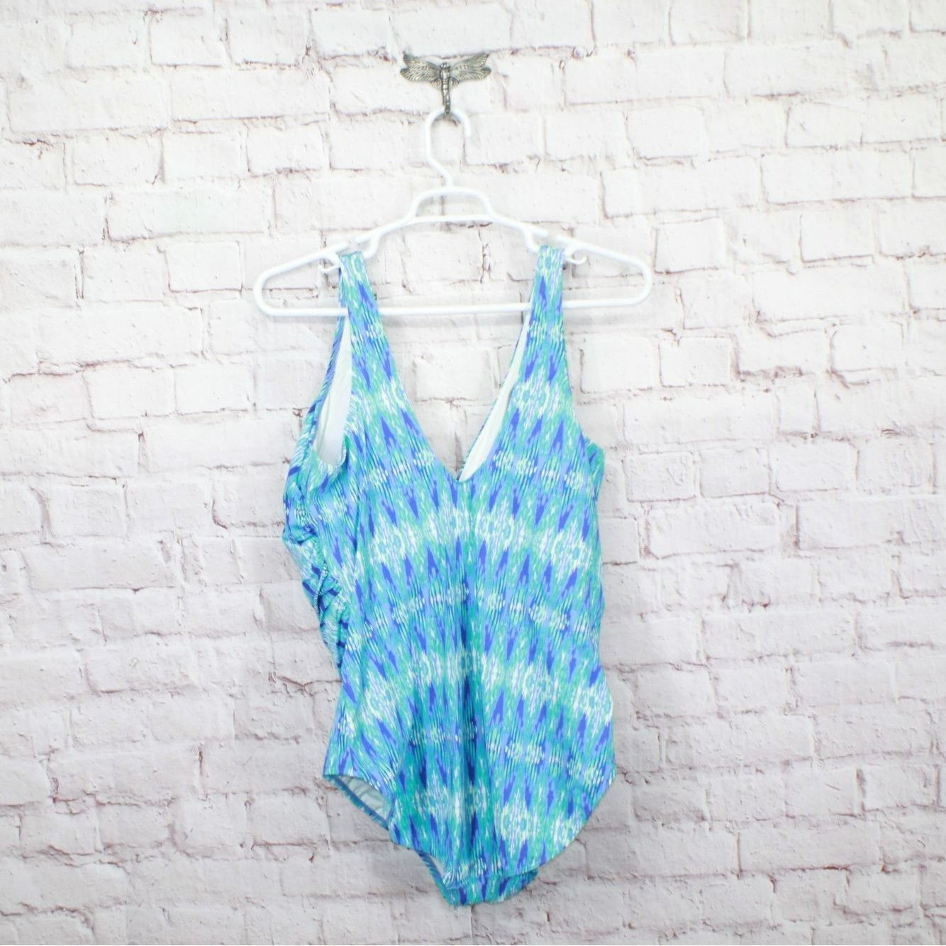 L.L. Bean LL Bean Shaping Swimwear Tanksuit Geometric Print Size 3XL / US 20-22 - 6 Thumbnail