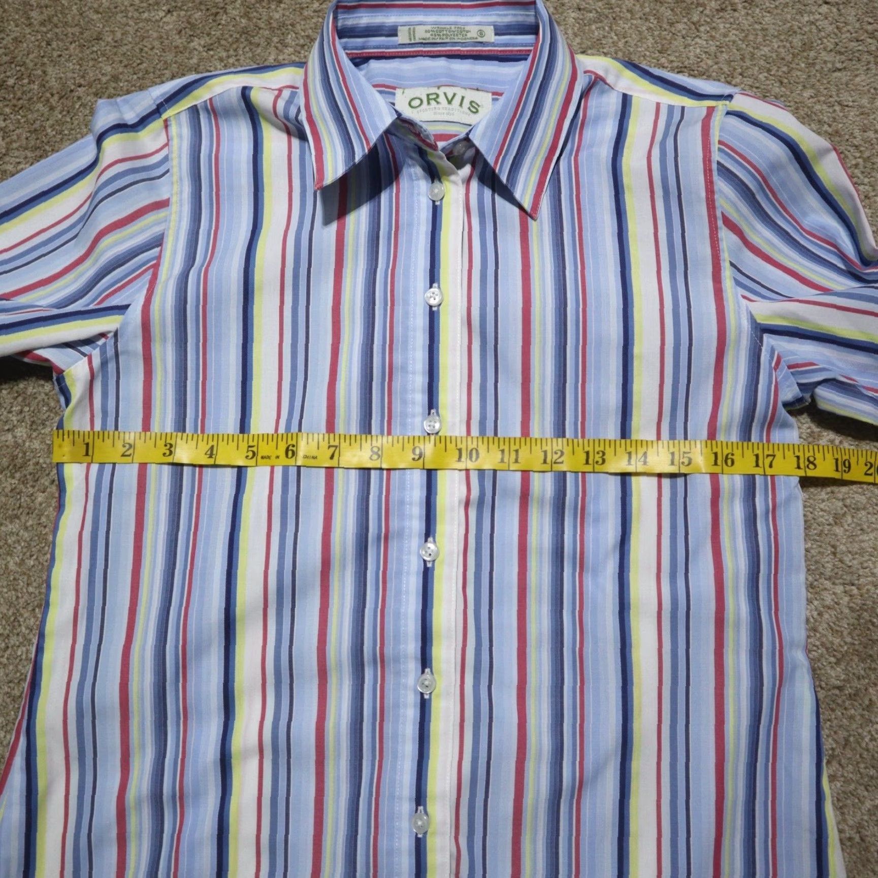 Orvis Orvis Shirt, Ladies Women, Multicolor Striped Button-Up Long Sleeve Size 6, Casual Outdoor All Seasons, Logo Accent, Cotton Polyester, Regular Fit Size M / US 6-8 / IT 42-44 - 4 Thumbnail