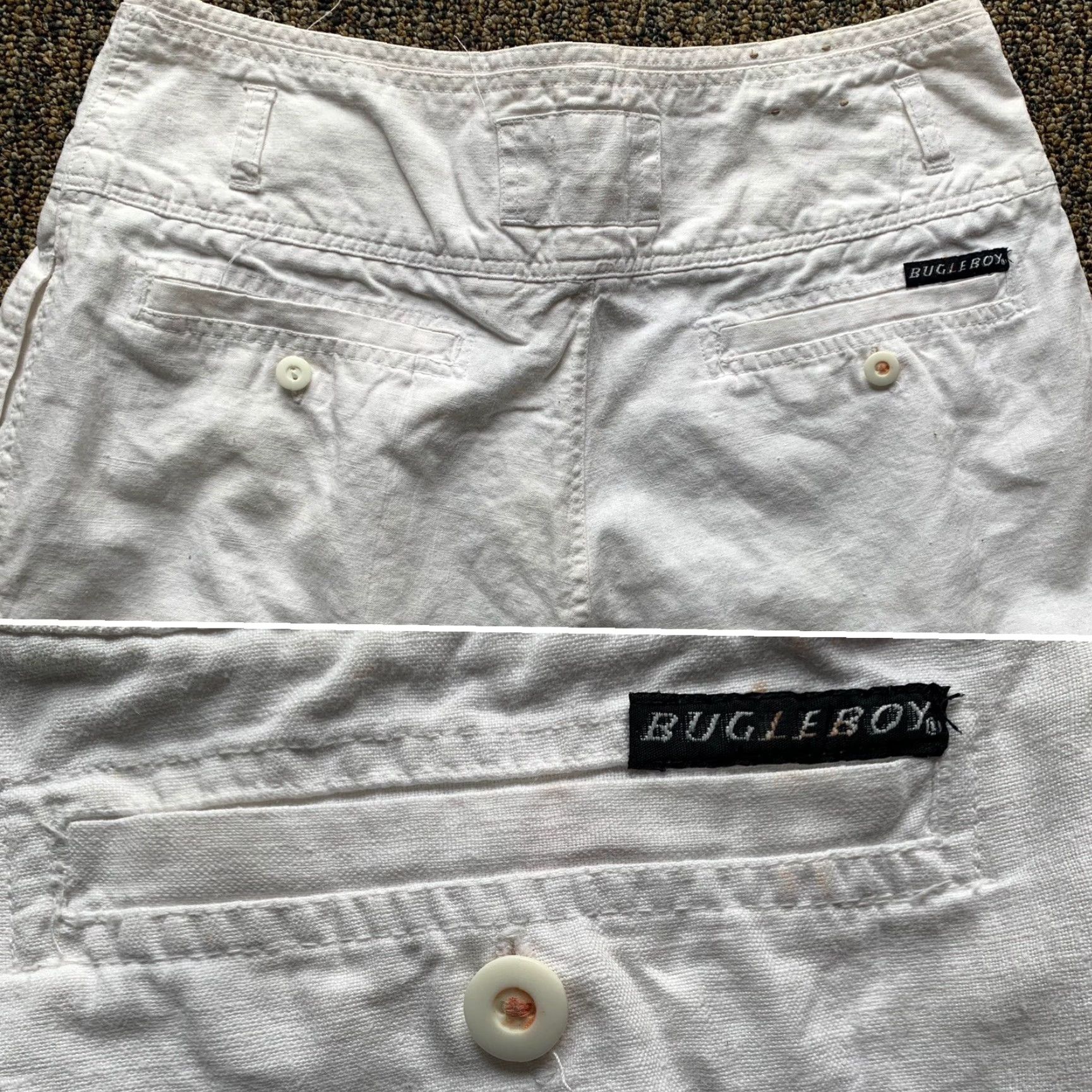Bugle Boy VINTAGE Bugle Boy Pants Men White Cotton 32 X 32 High Waist Tapered Leg Inseam 30 1/2” Zipper Fly 80s 90s Retro Casual Size US 32 / EU 48 - 6 Thumbnail