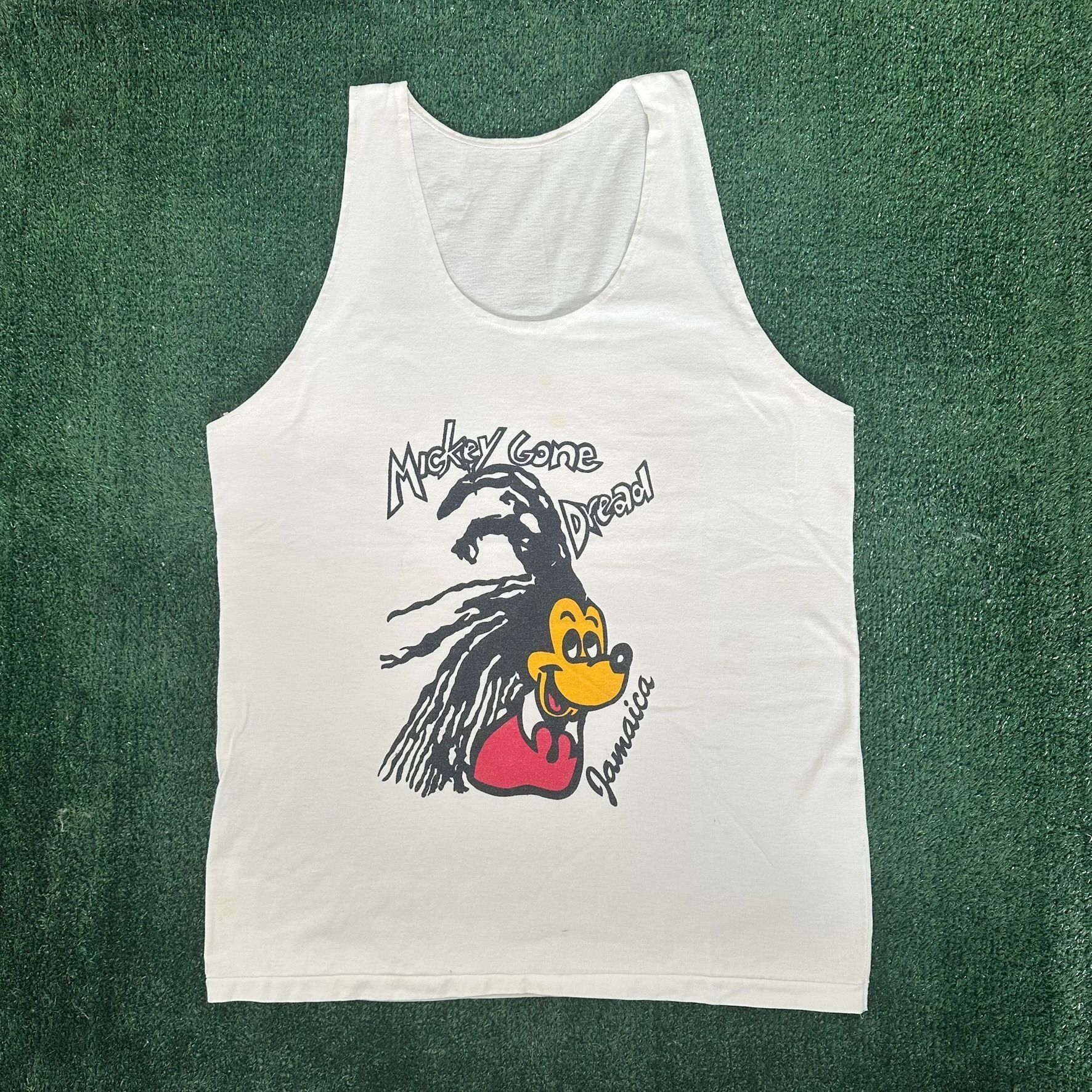 Vintage Vintage 80s Jamaica Mickey Mouse Tank Top Rasta Humor Tee Size US M / EU 48-50 / 2 - 1 Thumbnail