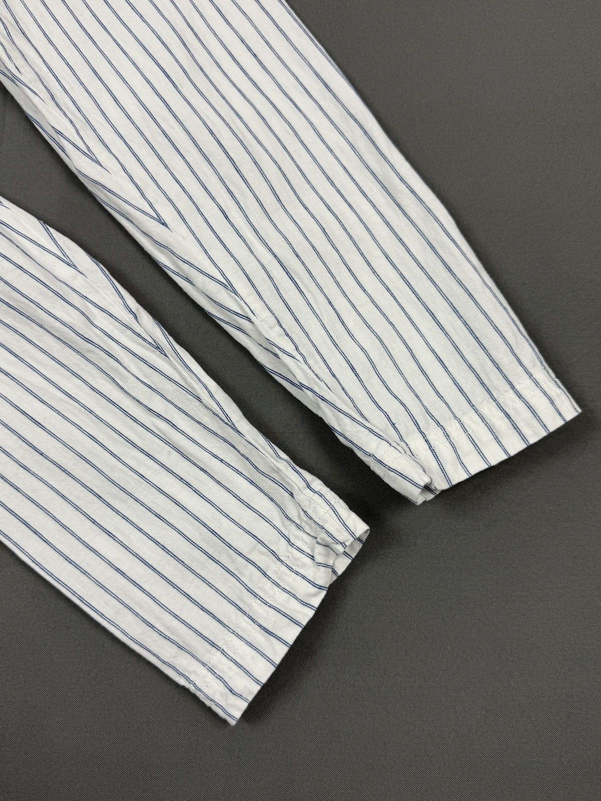 Folk Folk Hickory Stripe Colarless Button Up Shirt Blouse 3 Size M / US 6-8 / IT 42-44 - 5 Thumbnail