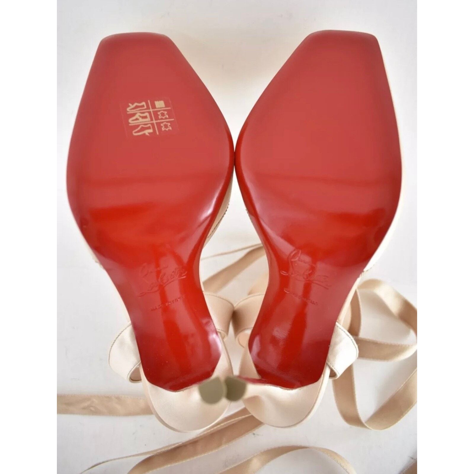 Christian Louboutin Cassia Lace Up 100 Blush Nude Tie Ballet Sandal Heel Pump 38 Size US 8 / IT 38 - 15 Thumbnail