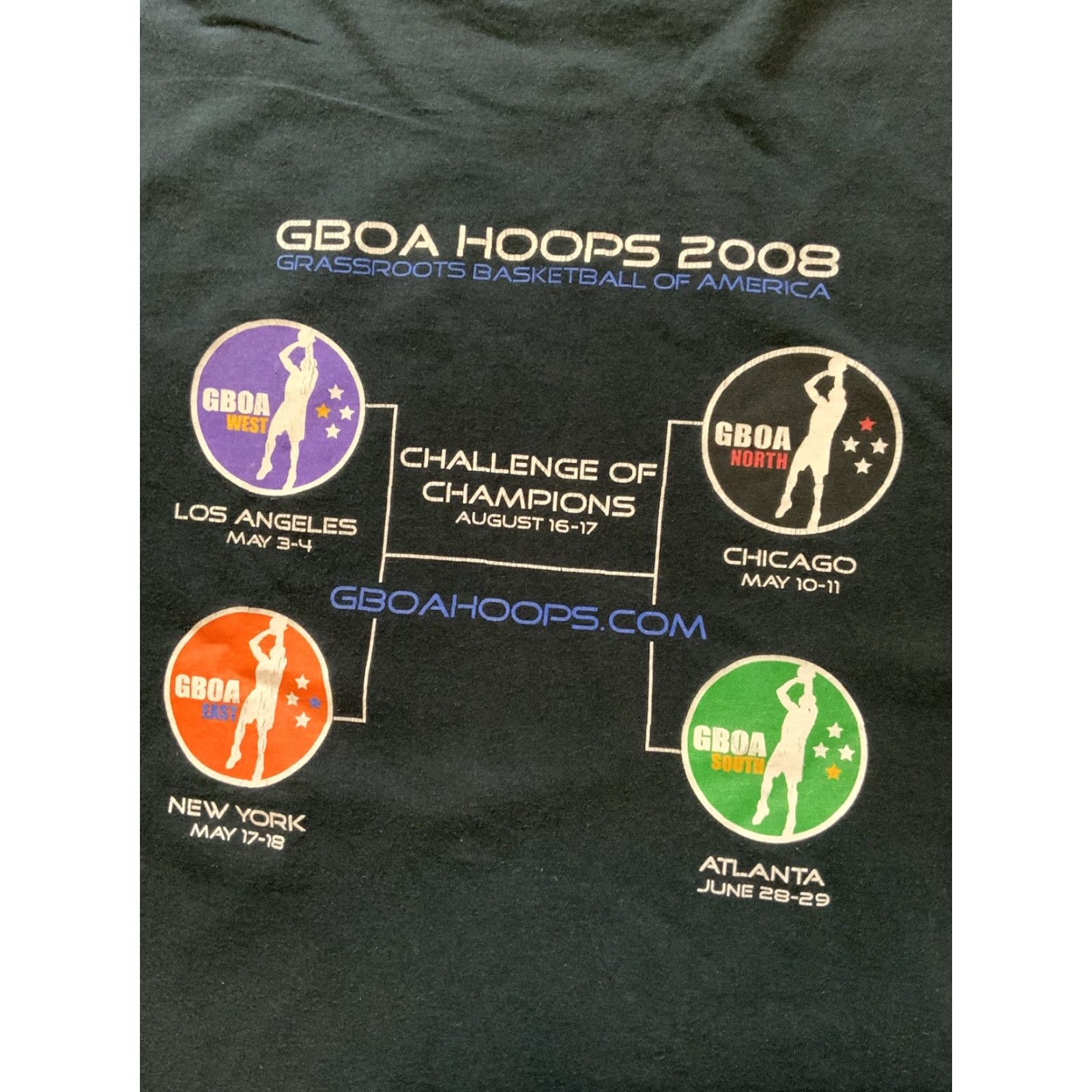 Gildan GBOA T-Shirt Sz. XL Grassroots Basketball Of America AAU Travel Hoops Tournament Size US XL / EU 56 / 4 - 7 Thumbnail