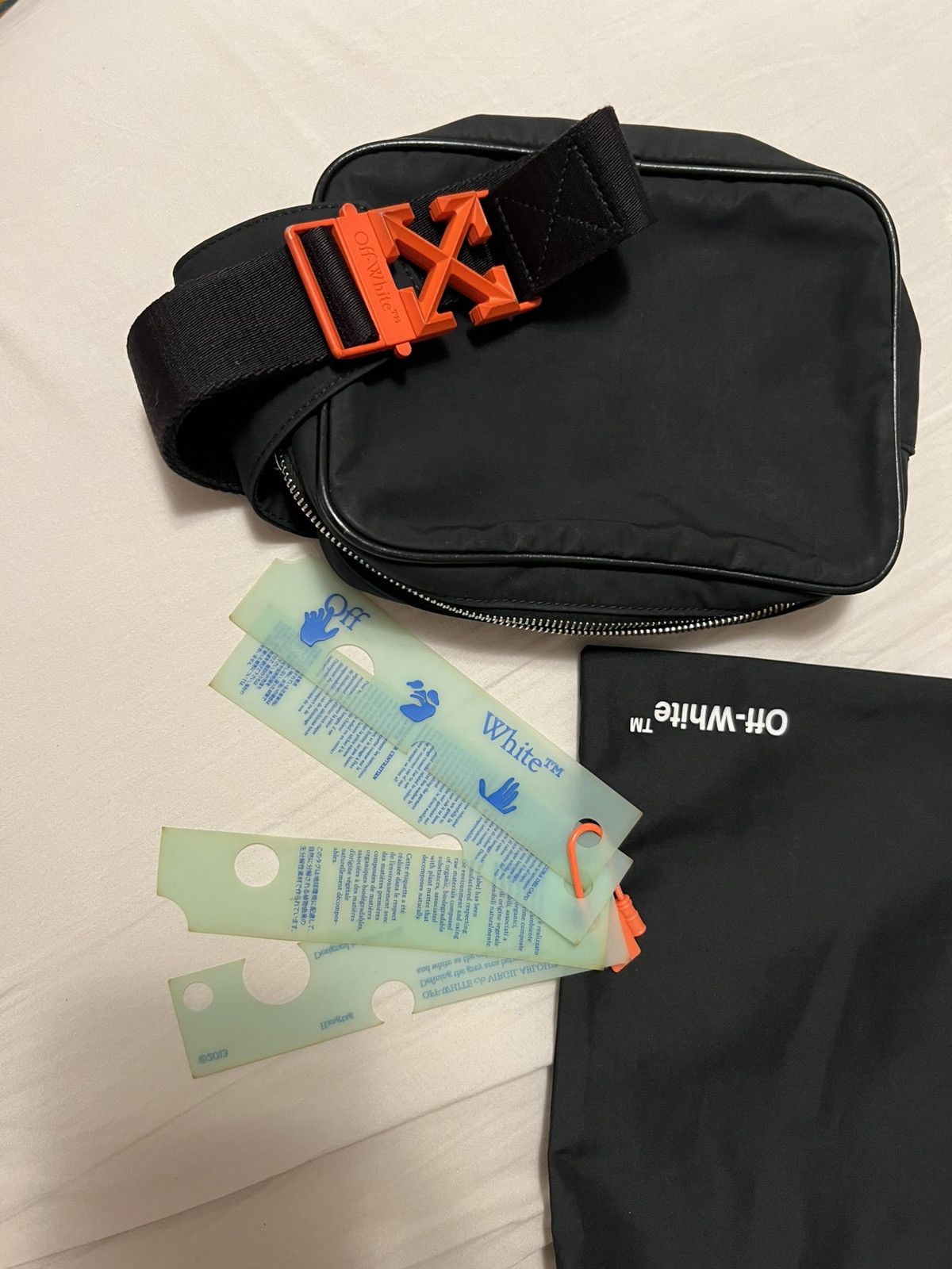 Off-White OFF-WHITE Arrow Plaque Nylon Bum Bag Black/Orange Size ONE SIZE - 2 Thumbnail