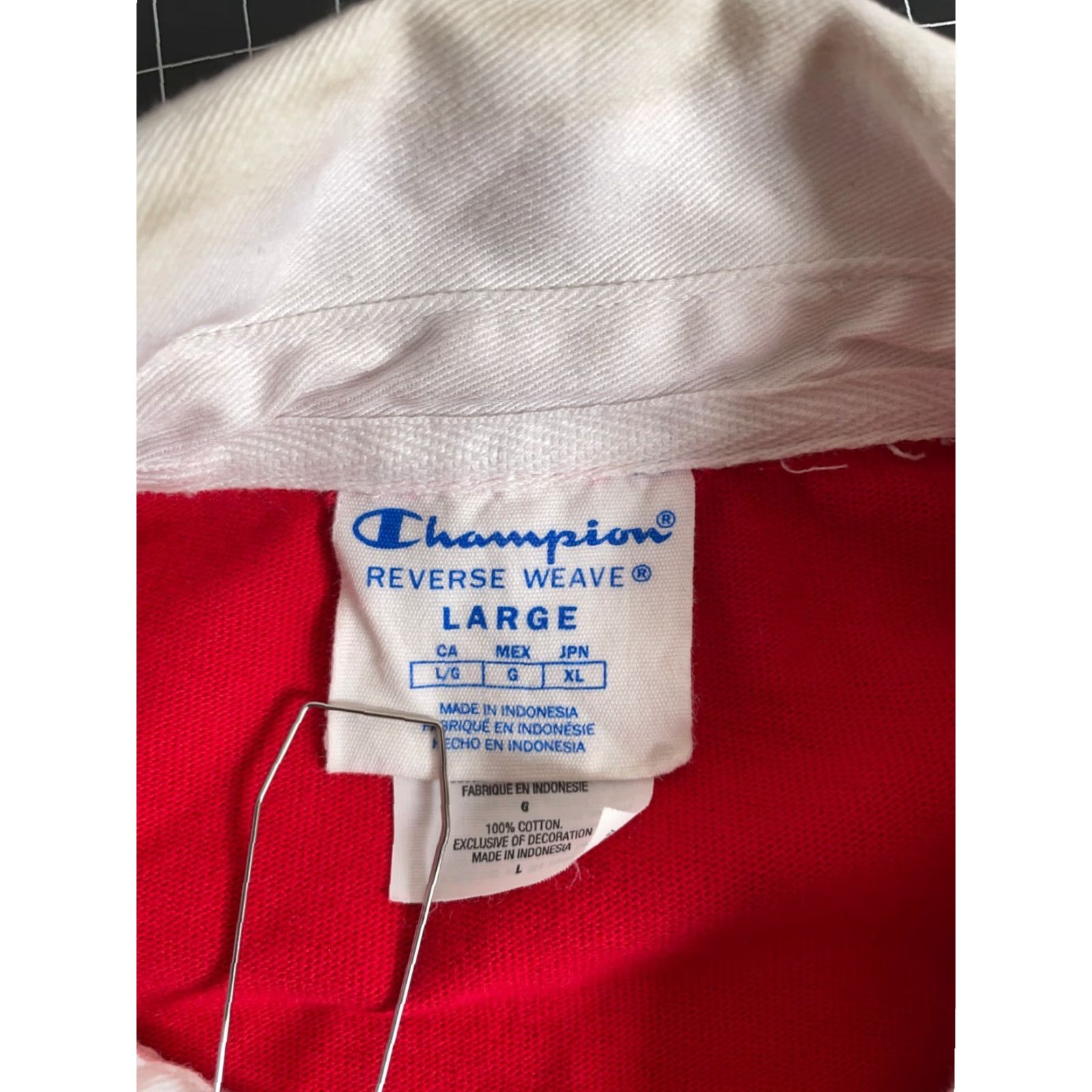 Champion Champion Reverse Weave Rugby Shirt Mens Large Red Blue Gray Stripe Preppy Shirt Polo Size US L / EU 52-54 / 3 - 3 Thumbnail