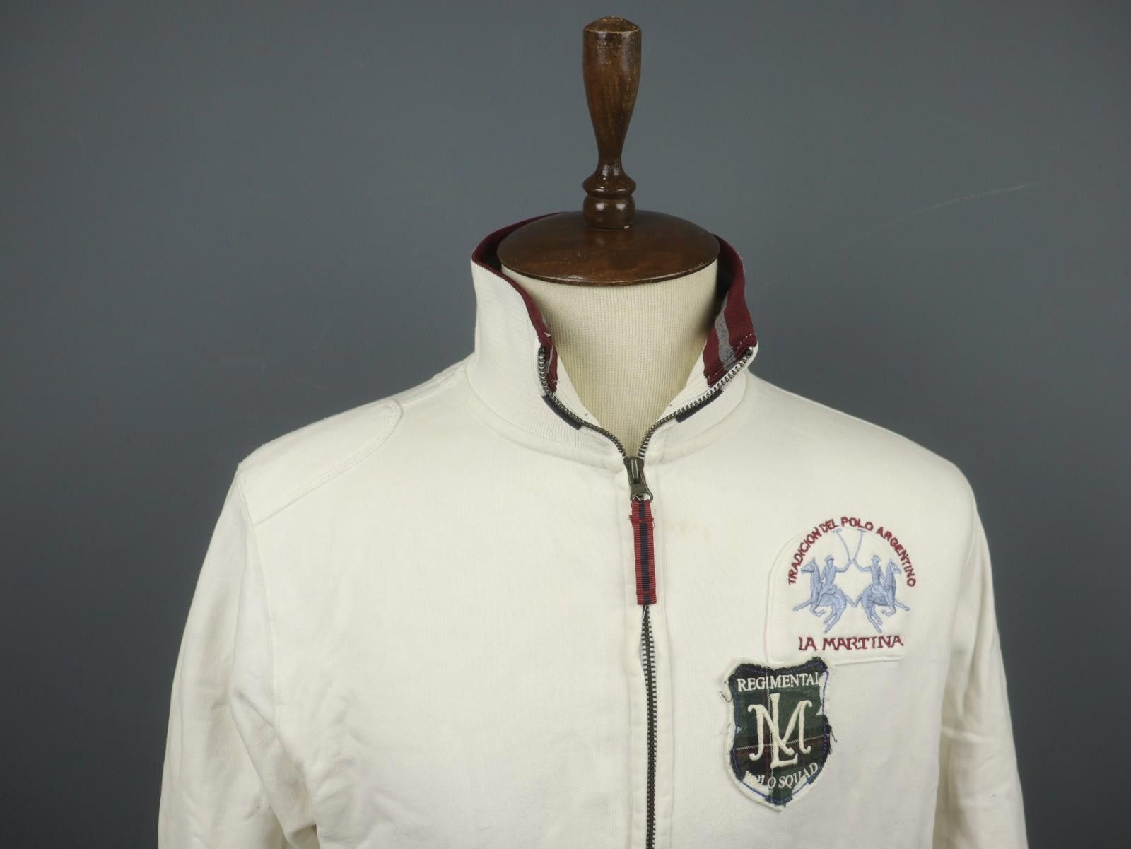 La Martina LA MARTINA White 100% Cotton Full Zip Jacket Size L Size L / US 10 / IT 46 - 2 Thumbnail
