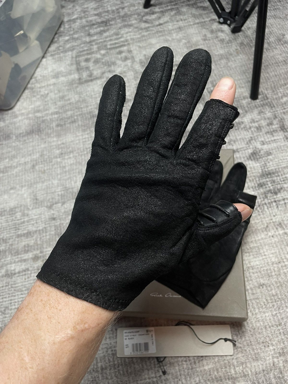 Rick Owens Rick owens Blistered Leather Gloves Size ONE SIZE - 7 Thumbnail
