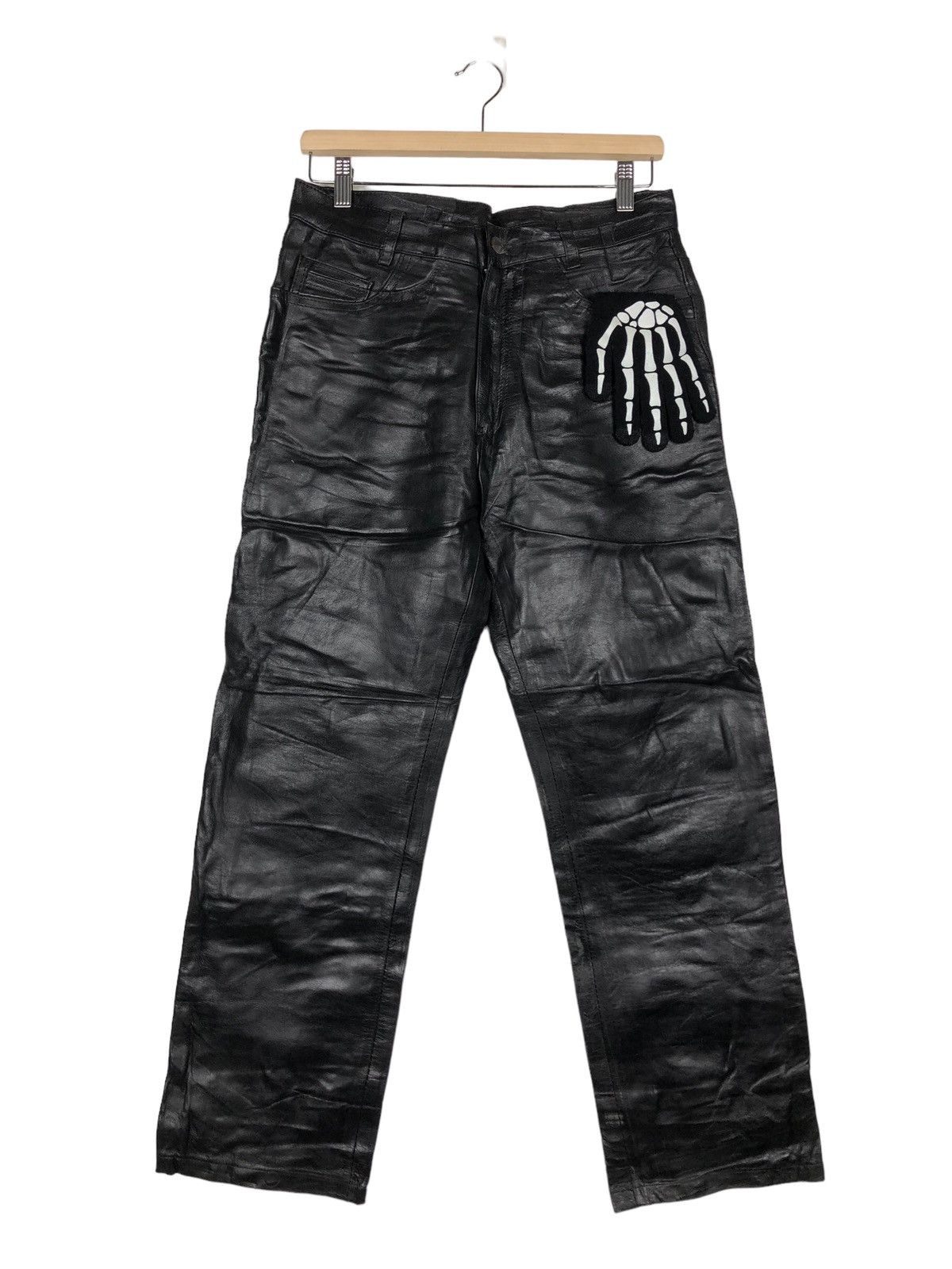 Genuine Leather 🔥90’s Vintage Genuine Leather Pants Japan Issey Miyake Size US 30 / EU 46 - 1 Thumbnail
