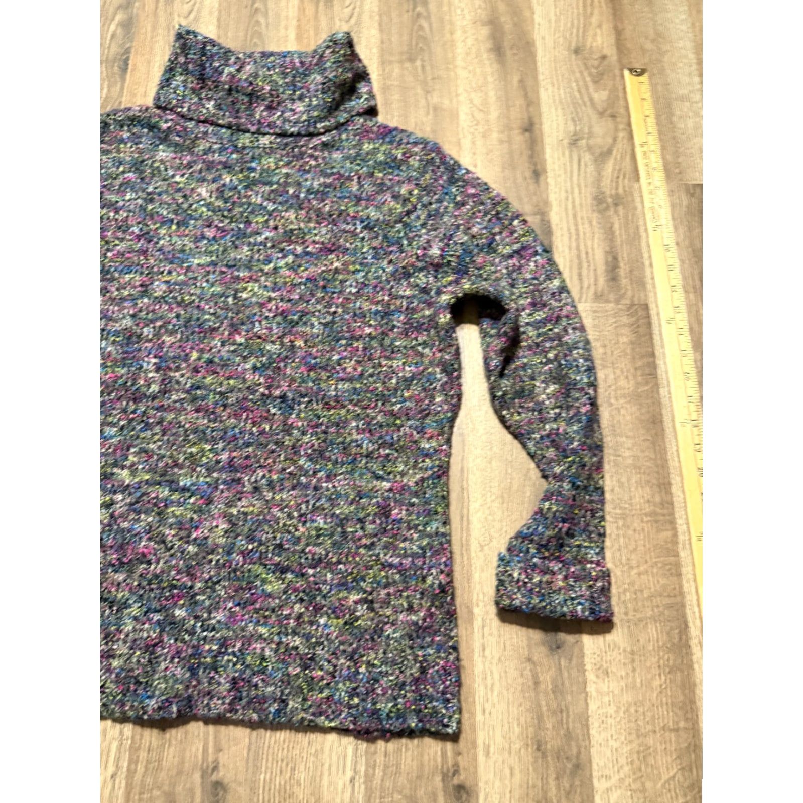 Willi Smith Willi Smith Sweater, Women's XL, Black, Multi, Turtleneck, Pullover, Knit, Regular Fit, Casual, Pullover, 2020s? Size XL / US 12-14 / IT 48-50 - 4 Thumbnail