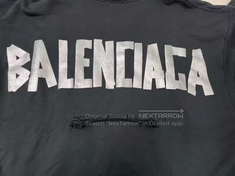 Balenciaga Balenciaga Logo Letter Printed Hooded Long Sleeve Sweatshi Size US XXS / EU 40 - 3 Thumbnail