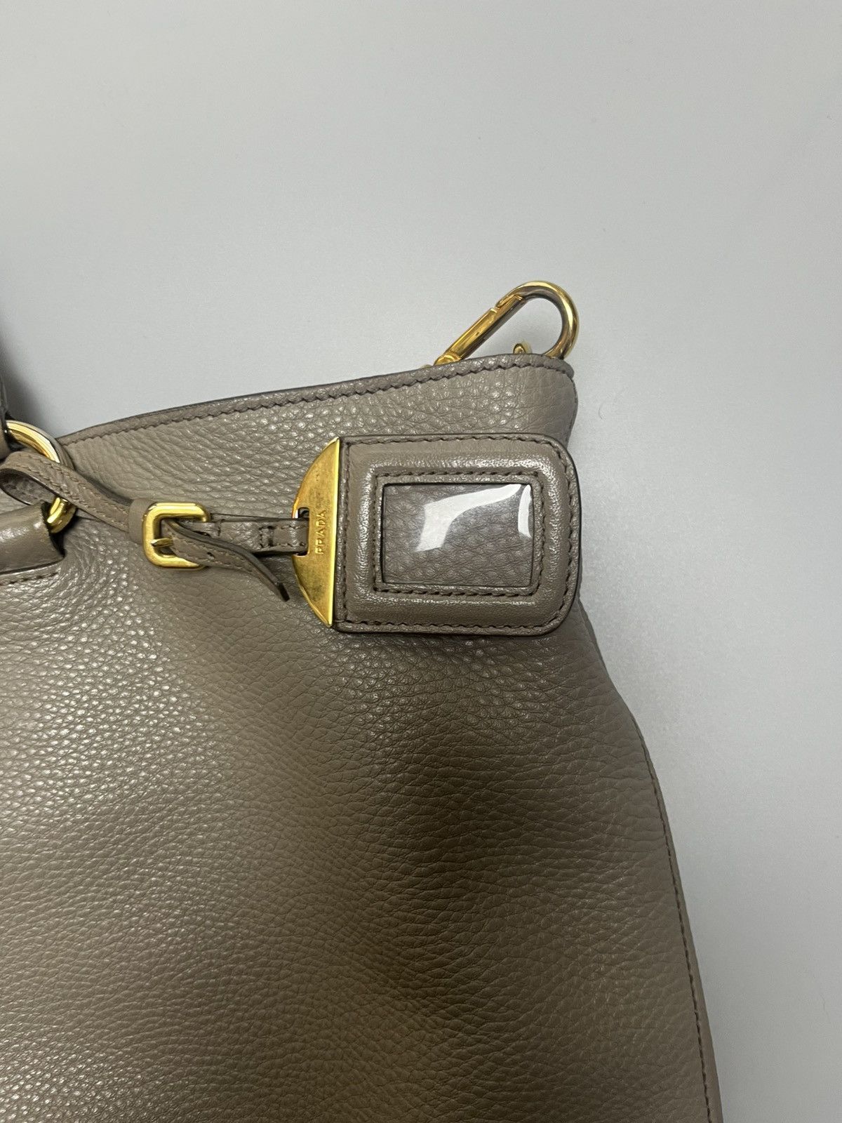Prada Prada Pebbled Leather Tote Bag Size ONE SIZE - 4 Thumbnail