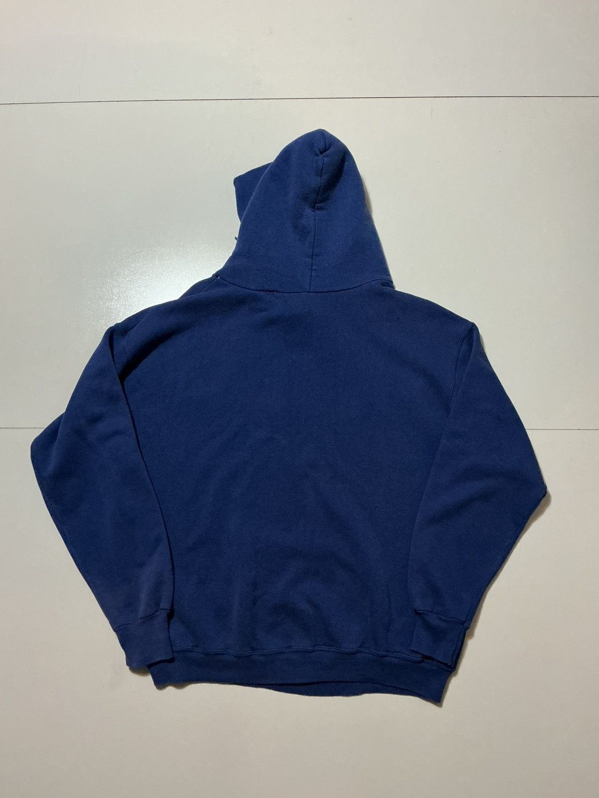 Vintage Vintage 80s Pannill Made In USA Blue Blank 50/50 Hoodie Size US XL / EU 56 / 4 - 2 Thumbnail