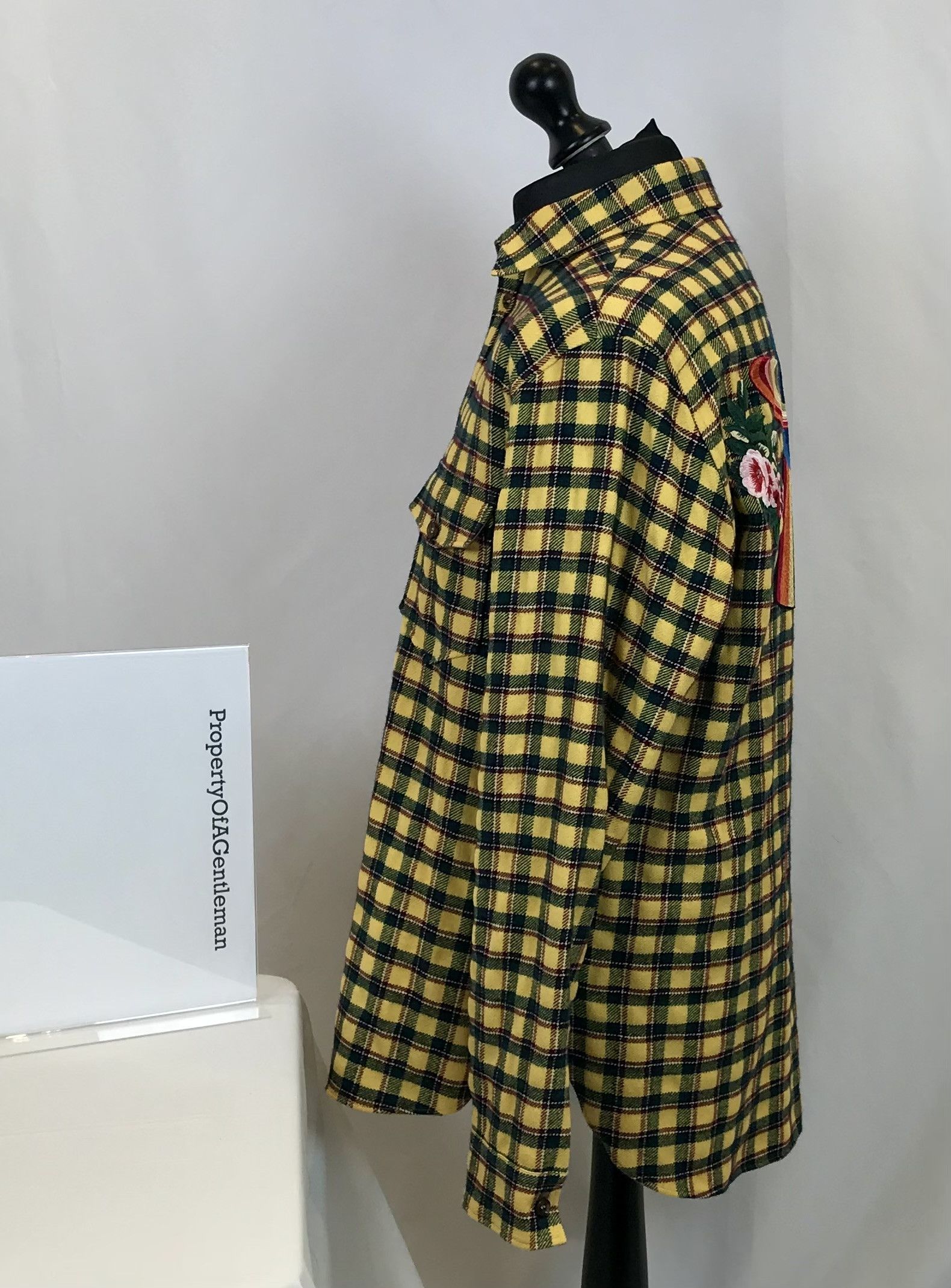 Gucci Gucci UFO Yellow Checked Shirt Size US L / EU 52-54 / 3 - 4 Thumbnail