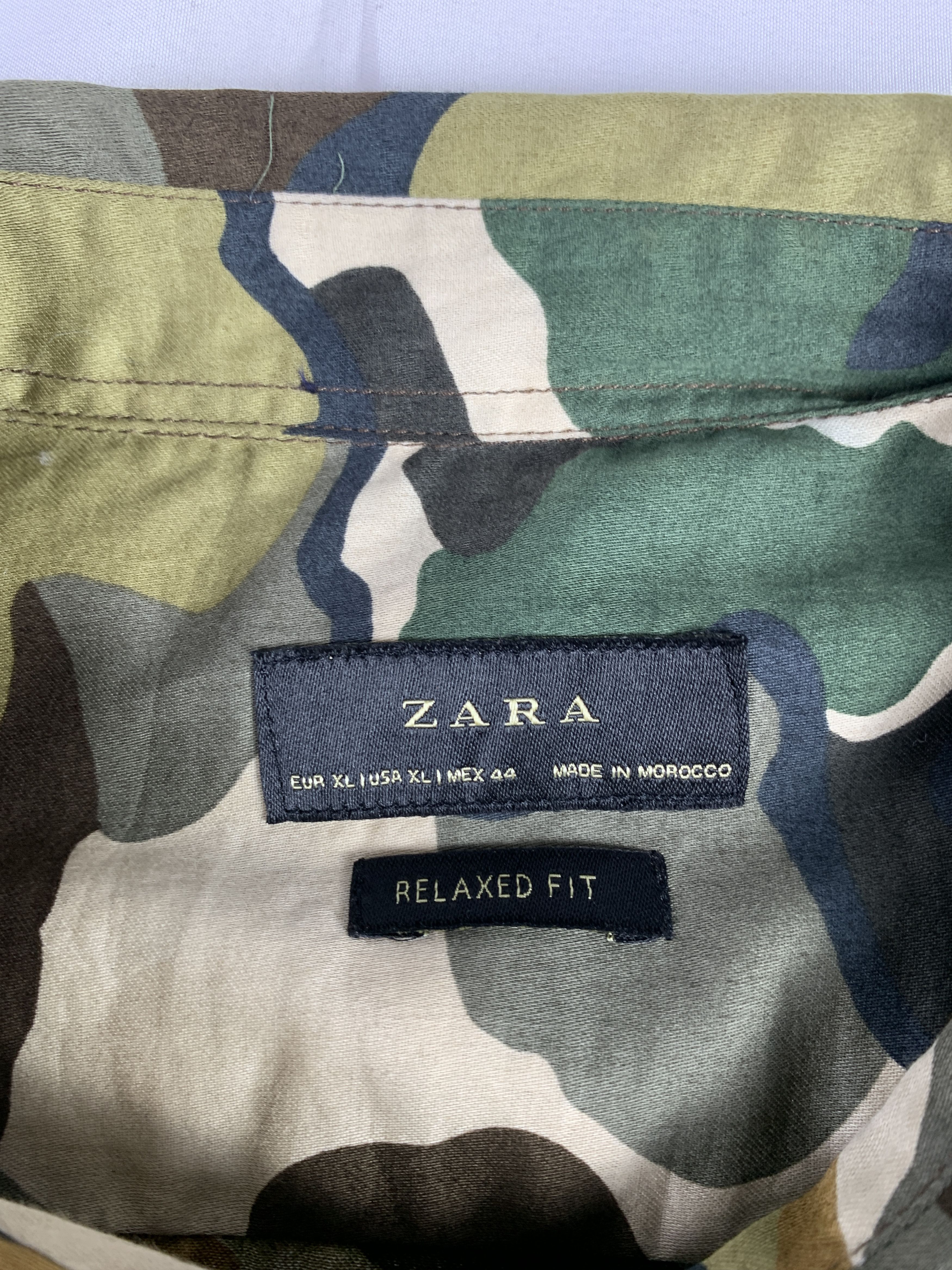 Zara Zara Woodland Camo Pattern Relax Fit Shirt (XL) Size US XL / EU 56 / 4 - 5 Thumbnail