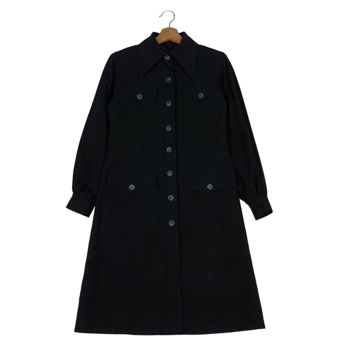 Yves Saint Laurent 🔥Vtg Long Jacket Rich Black Yves Saint Laurent Size US M / EU 48-50 / 2 - 1 Thumbnail