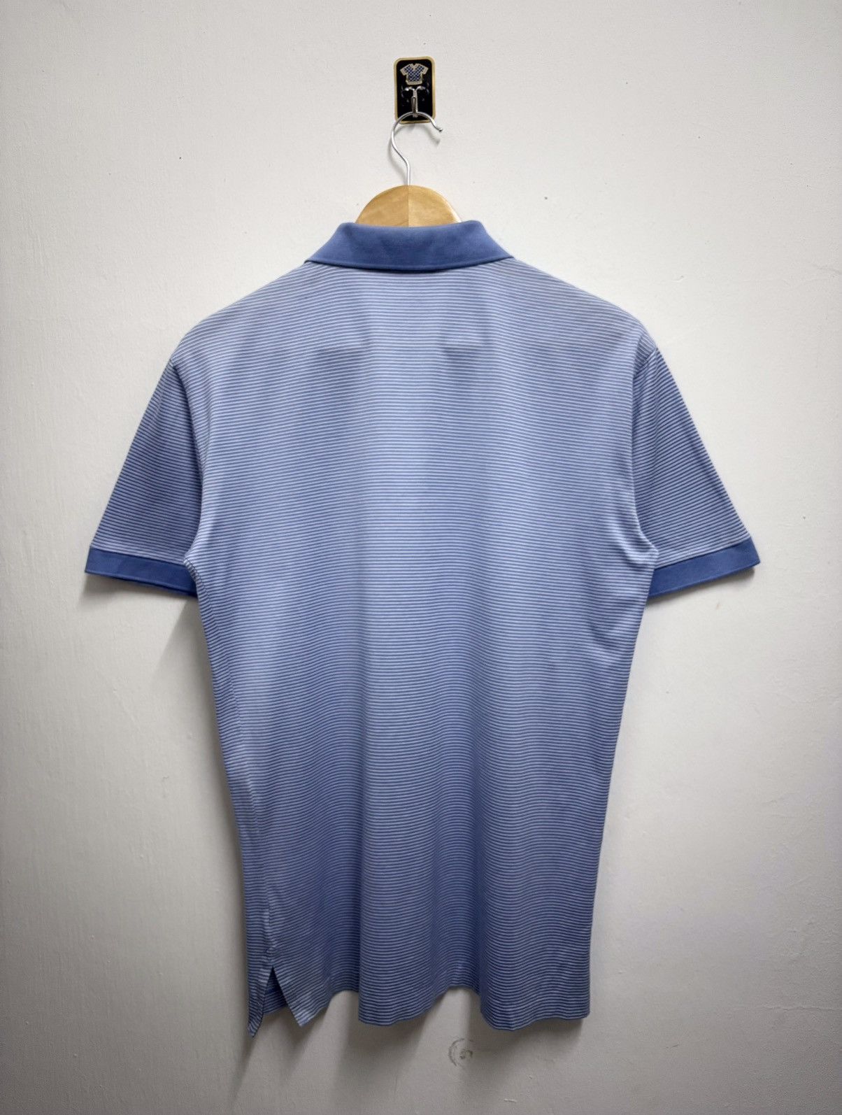 Ralph Lauren Purple Label Ralph Lauren Purple Label Stripe Soft Blue Polo Shirt Size US M / EU 48-50 / 2 - 2 Thumbnail