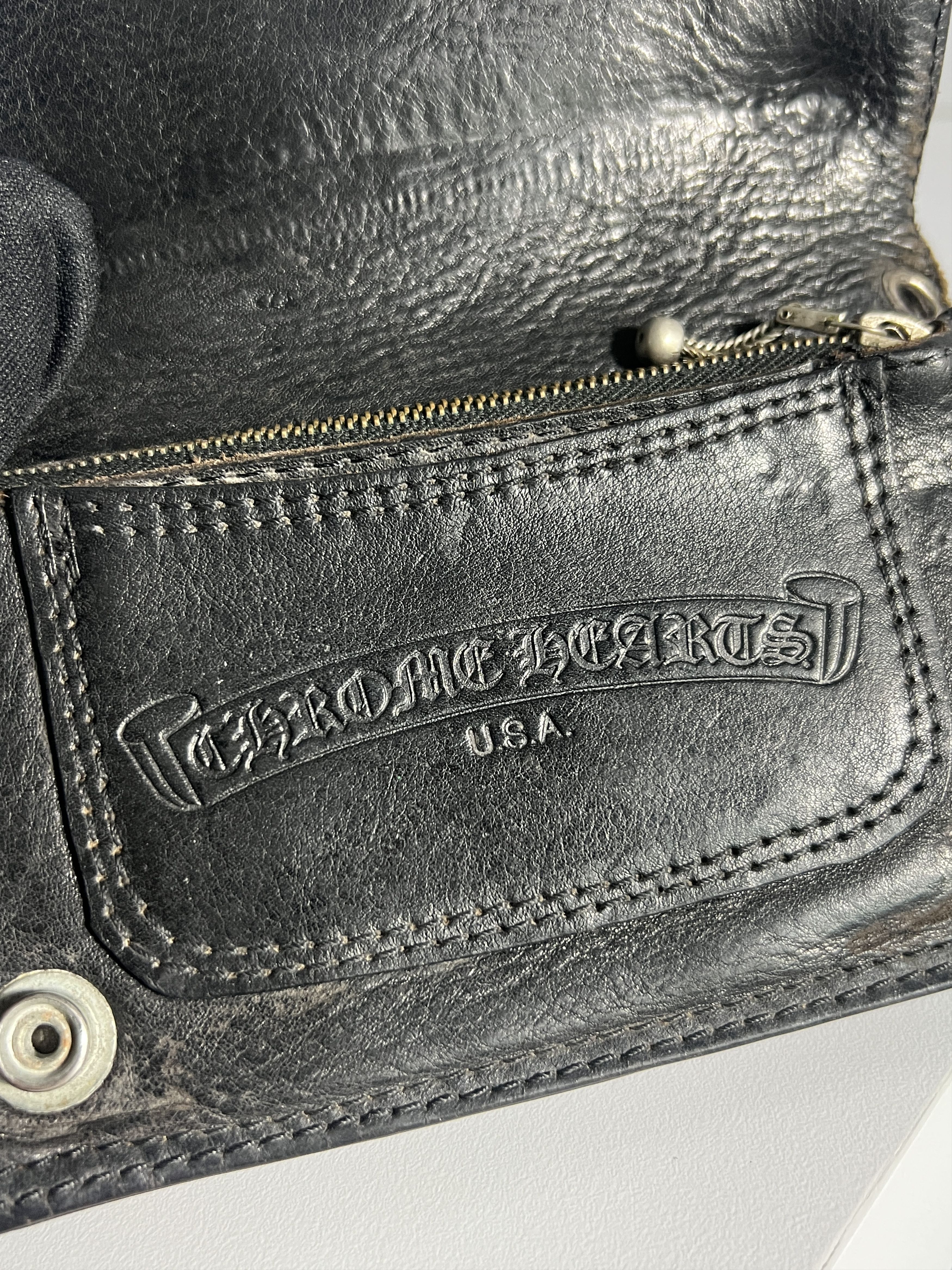 Chrome Hearts Chrome Hearts Leather Snap Wallet Silver Buttons Black Size ONE SIZE - 9 Thumbnail