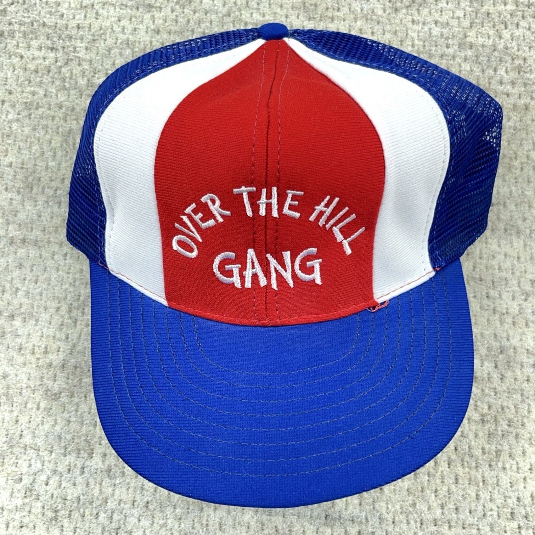 Vintage VINTAGE Over The Hill Gang Trucker Hat Cap Made In USA 80s SnapBack Funny Joke Reynolds Red Adjustable Mens Size ONE SIZE - 5 Thumbnail