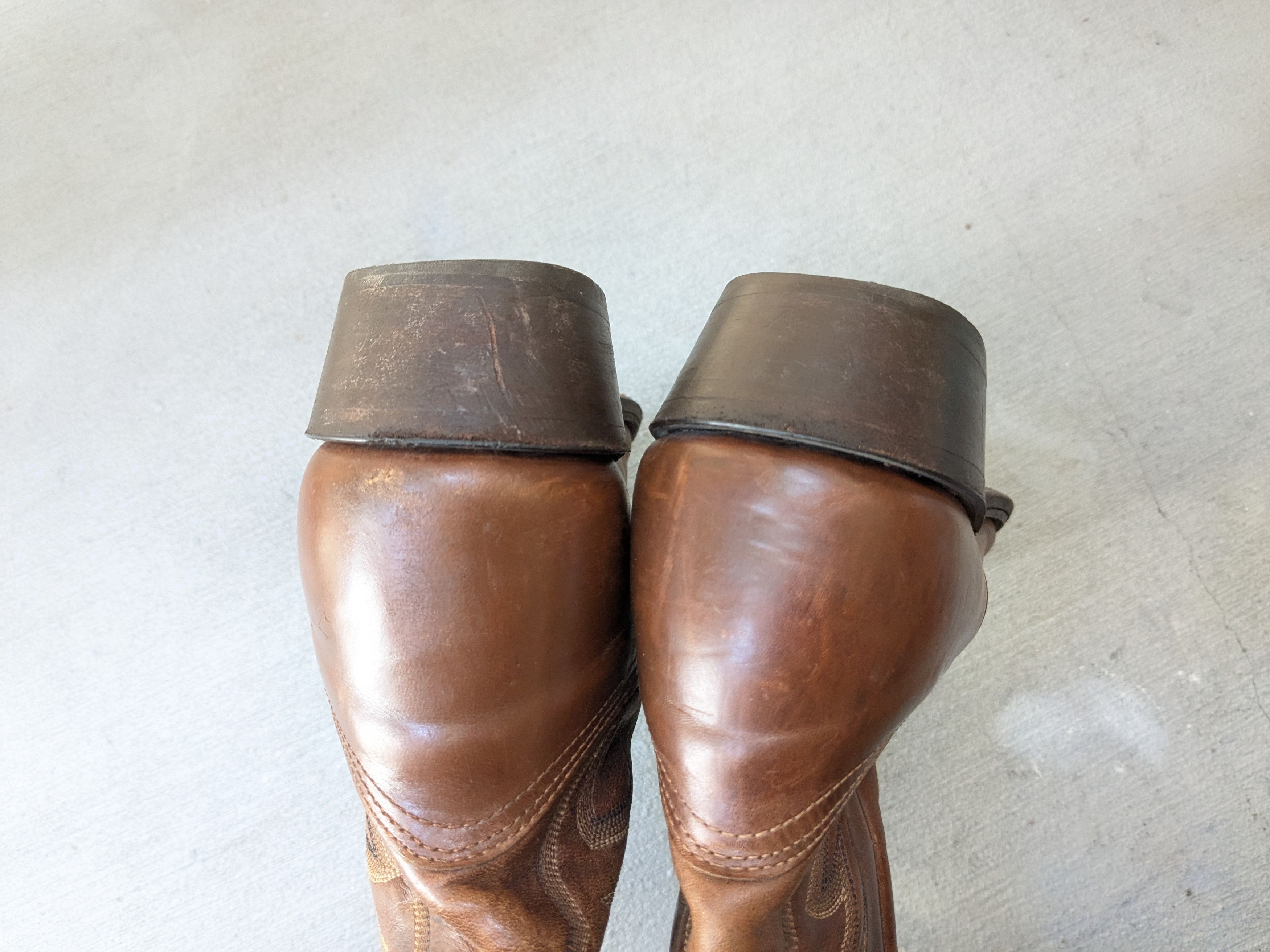 Nocona Boots Nocona Cowboy Boots Brown Leather 11.5 D Botas USA Size US 11.5 / EU 44-45 - 14 Thumbnail