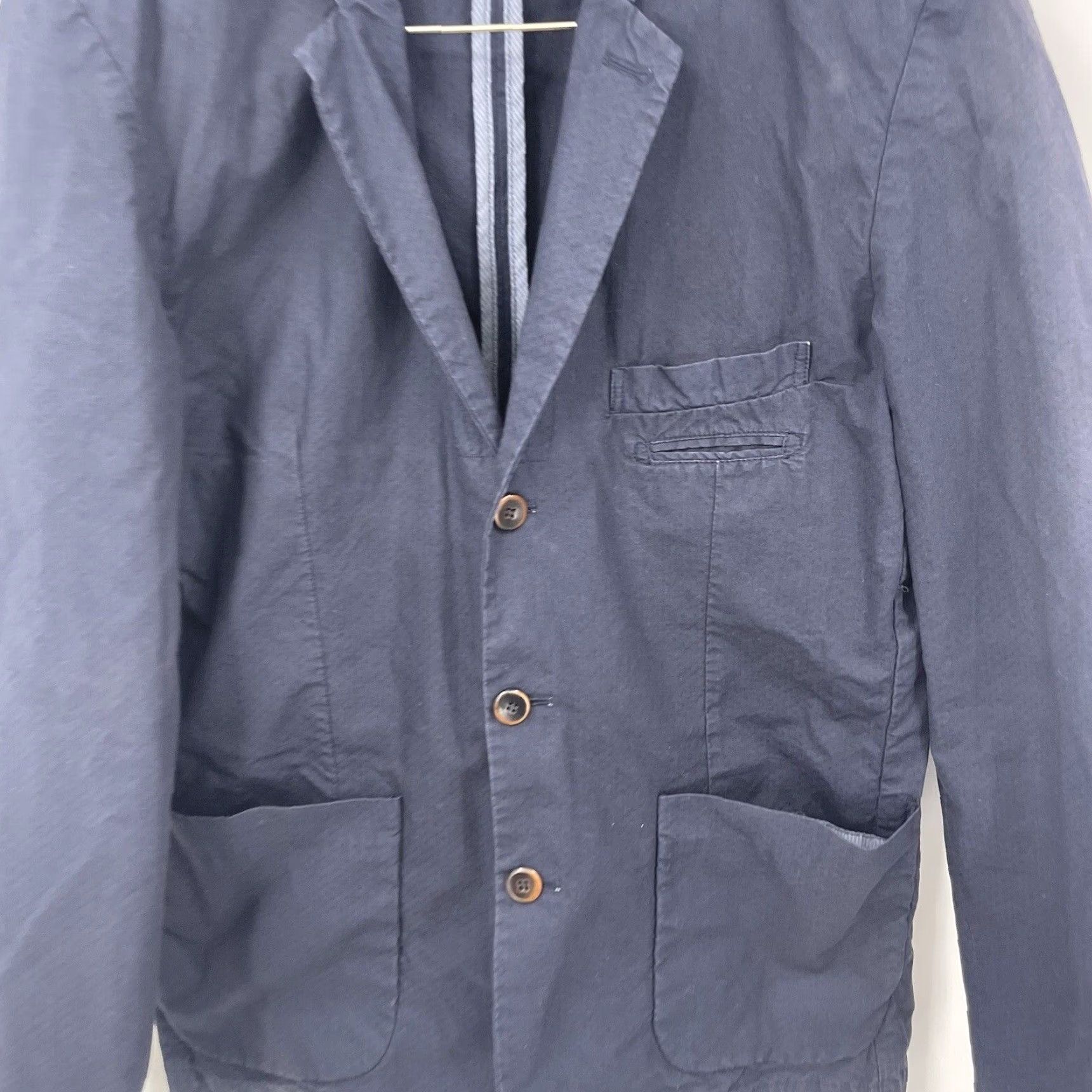 CLOSED Closed Blazer Men Small Blue Textured Regular Fit Casual Business Travel Size 36R - 3 Thumbnail