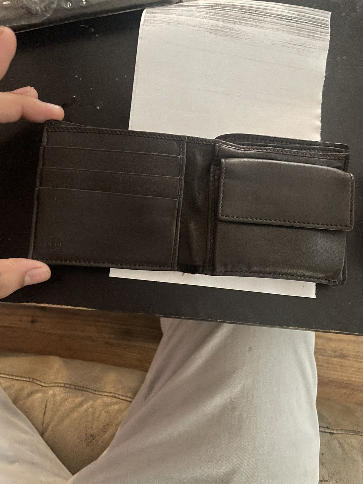 Gucci Gucci Wallet. Double G brown Canvas & Leather wallet Size ONE SIZE - 6 Thumbnail