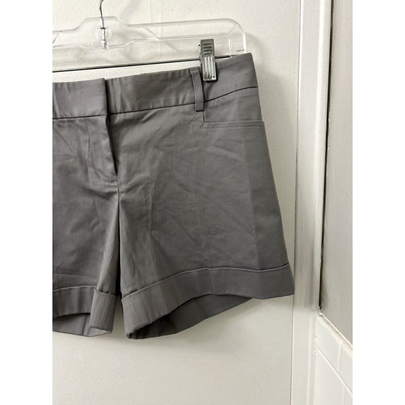 Express VINTAGE: No Express Editor Shorts Womens Size 2 Gray NWT Cotton Blend Stretch Cuffed Chino 4.5in Inseam Pockets Wool? Size 26" / US 2 / IT 38 - 7 Thumbnail