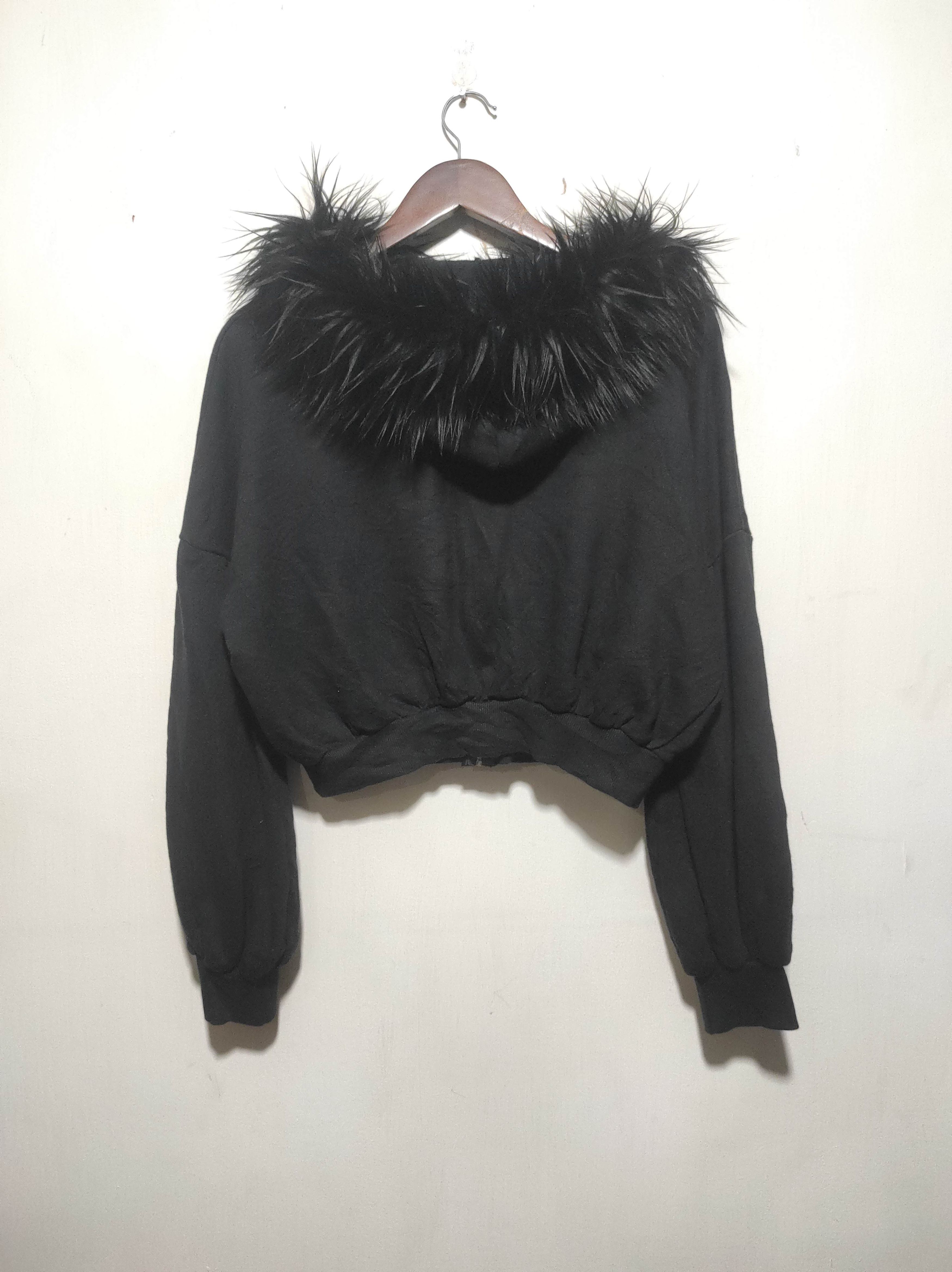 Hysteric Glamour Roco Black Crop USA Flag Zip Fur Hoodie if6was9 LGB style Size M / US 6-8 / IT 42-44 - 9 Thumbnail