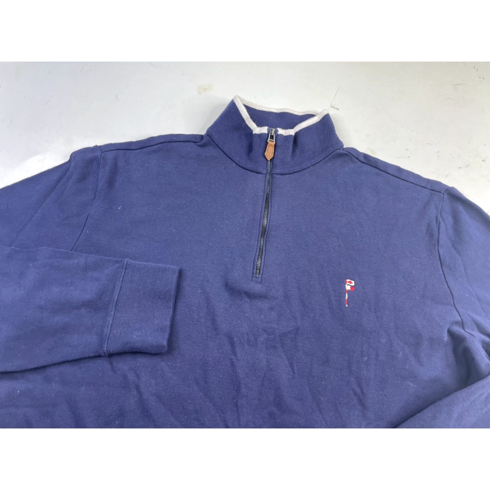 Polo Ralph Lauren Polo Golf Ralph Lauren 1/4 Zip Pullover Sweater Polo Golf Ralph Lauren 1/4 Zip Pullover Sweater Long Sleeve Mock Neck Grey/Blue Casual Men Medium Size US M / EU 48-50 / 2 - 2 Thumbnail