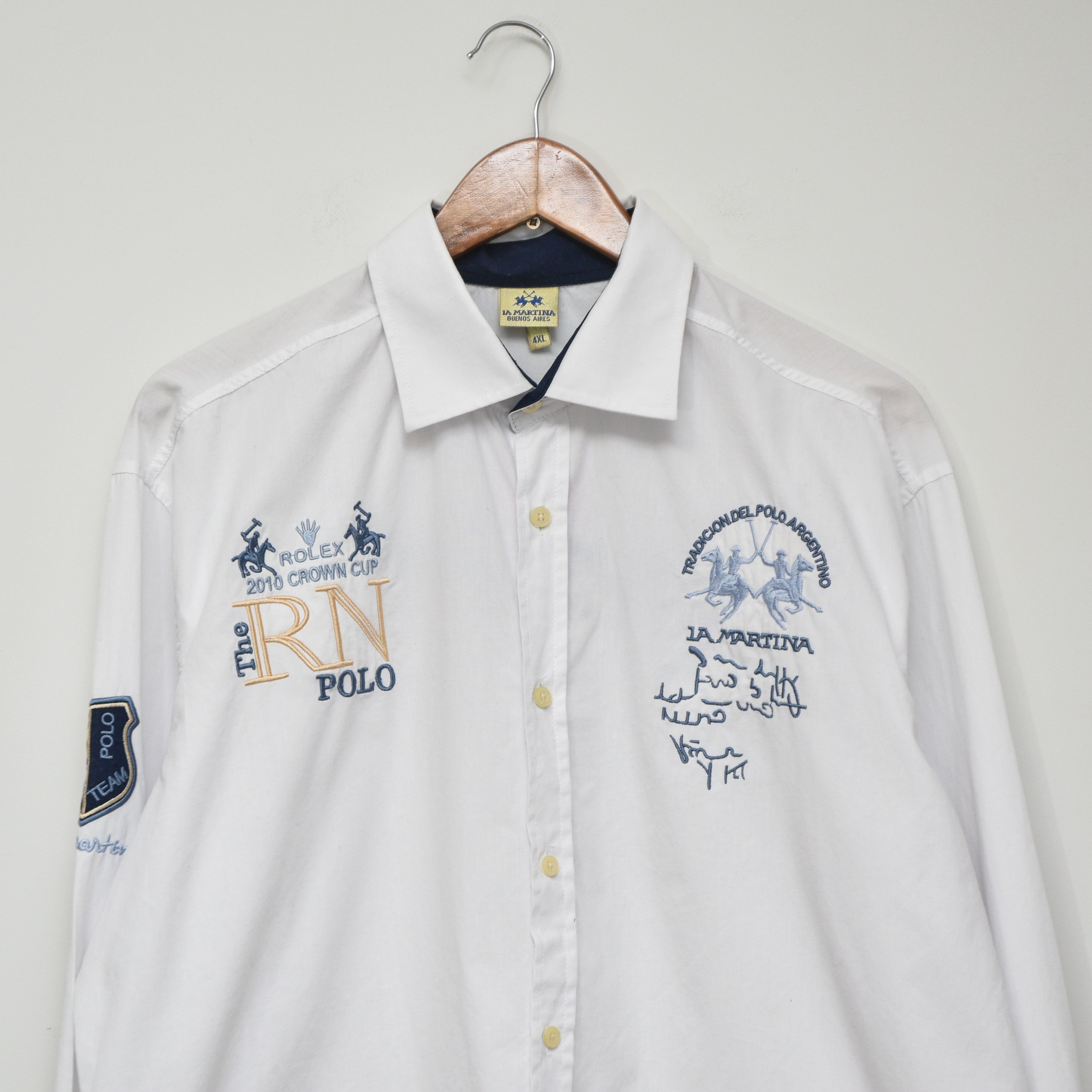 La Martina La Martina Rolex Crown Cup 2010 Polo Shirt White 4XL Size US XXL / EU 58 / 5 - 3 Thumbnail