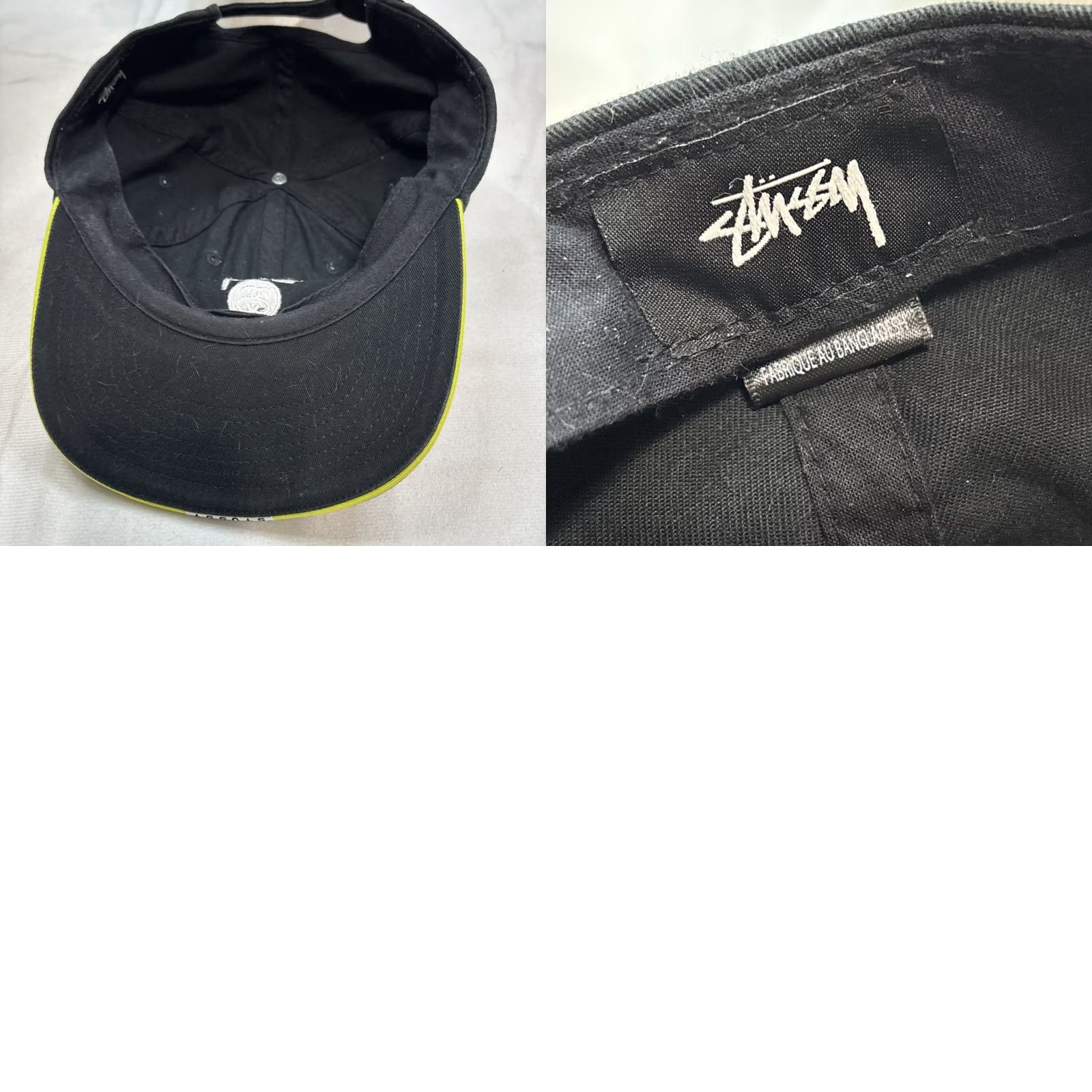 Vintage Stussy Stüssy Visor Cap Hat Adult One Size Black Strap back Sandwich Visor Mens Size ONE SIZE - 8 Thumbnail