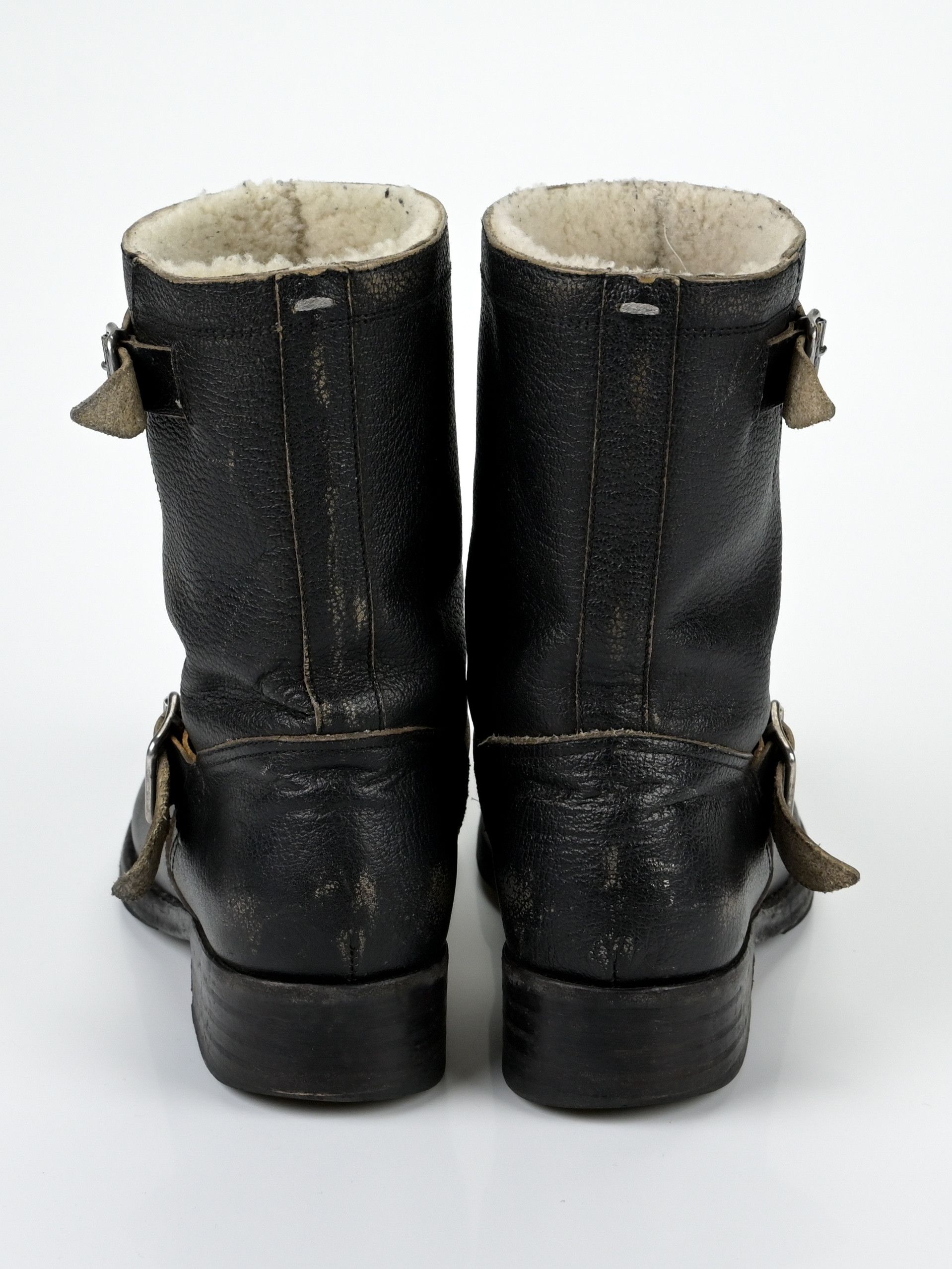 Maison Margiela Shearling-Lined Leather Biker Boots Size US 9 / EU 42 - 7 Thumbnail
